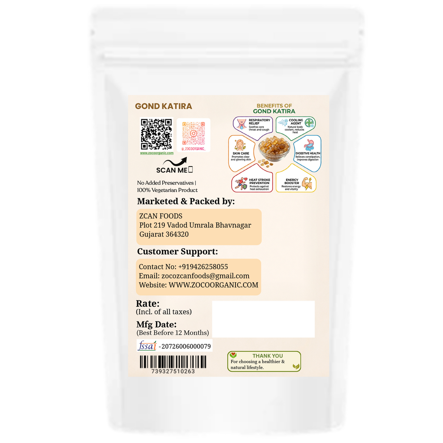 Natural Gond Katira (150g)| Premium Natural Tragacanth Gum