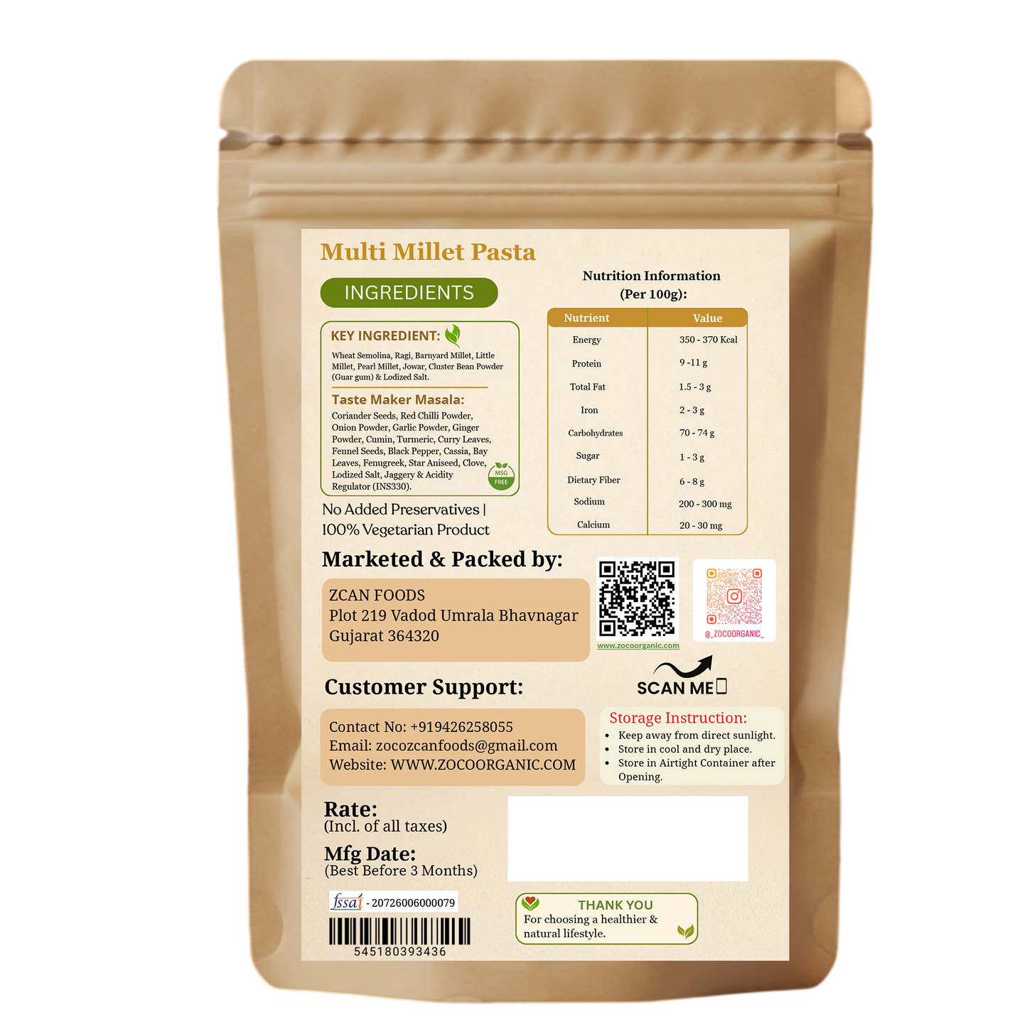 Multi Millet Pasta | Made with Nutritious Millets