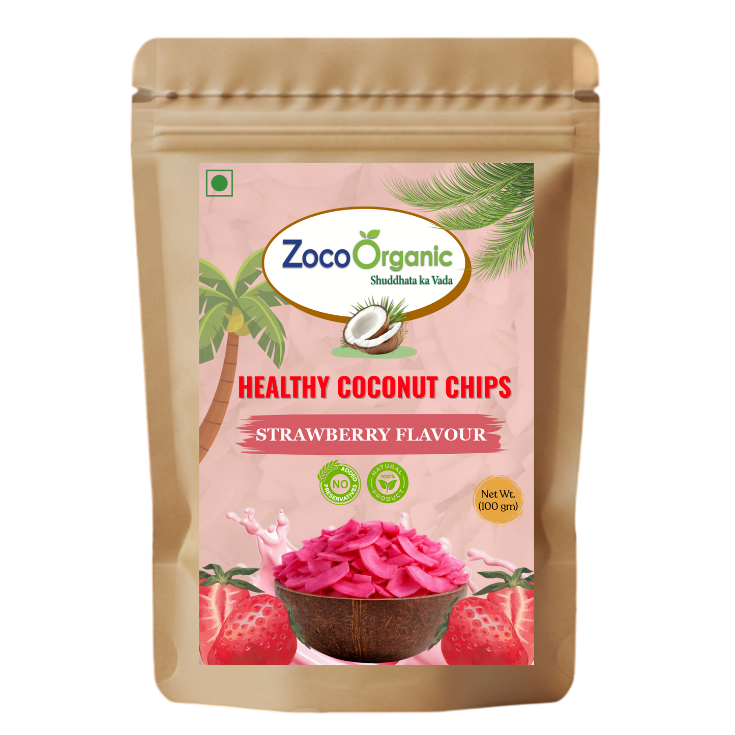 Healthy Coconut Chips – Strawberry Flavour