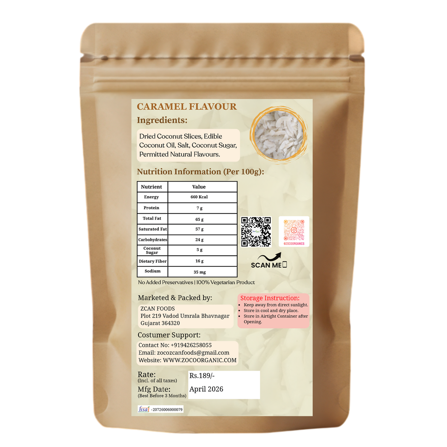 Healthy Coconut Chips – Caramel Flavour