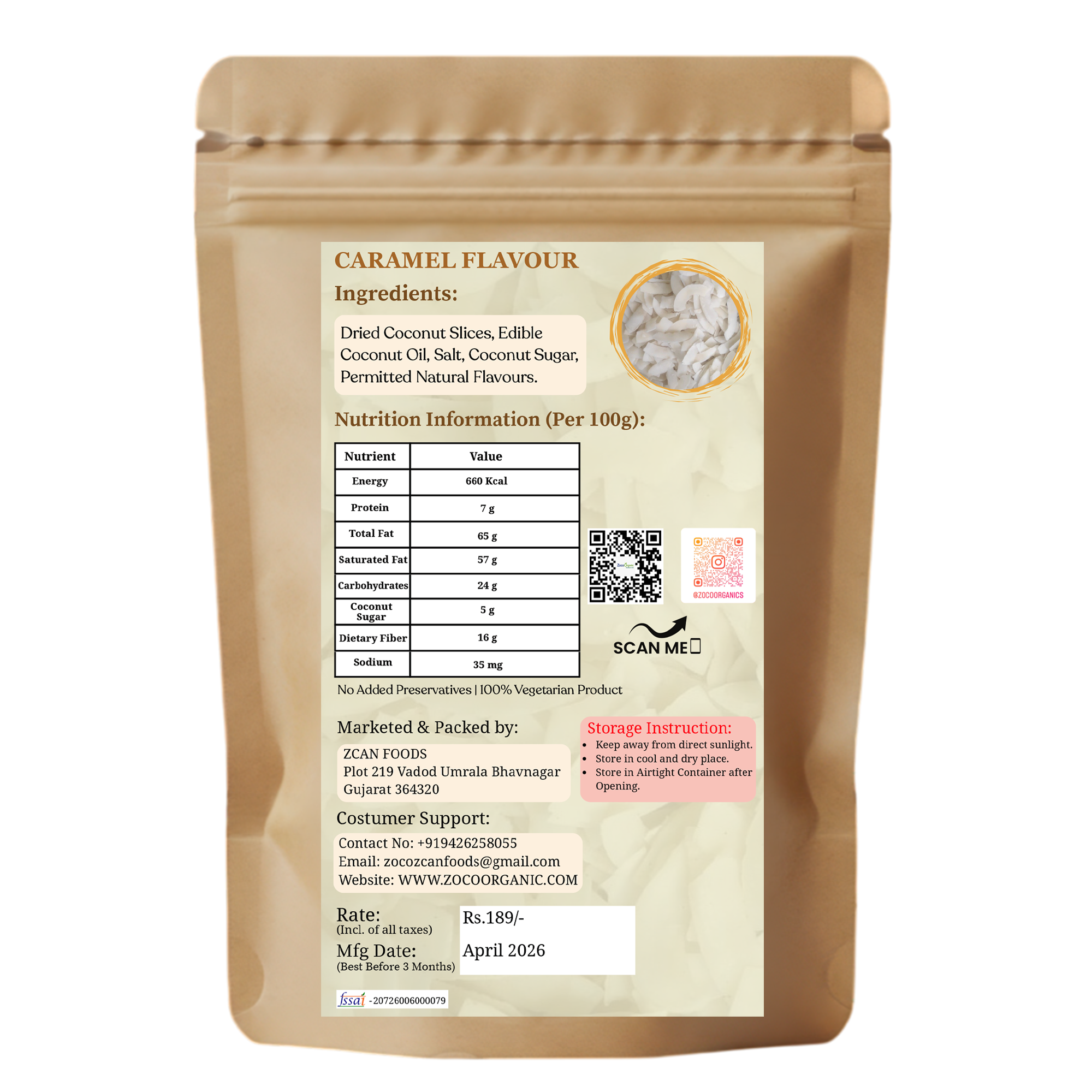 Healthy Coconut Chips – Caramel Flavour