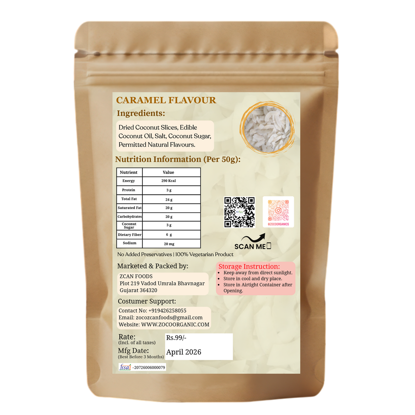 Healthy Coconut Chips – Caramel Flavour