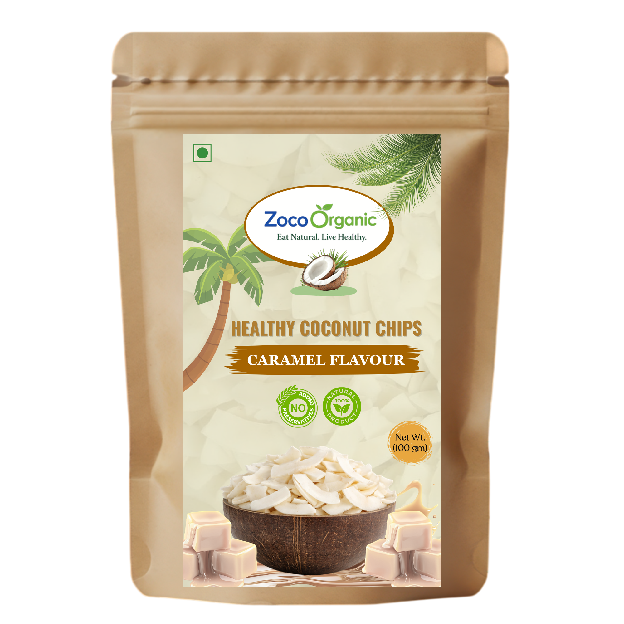 Healthy Coconut Chips – Caramel Flavour