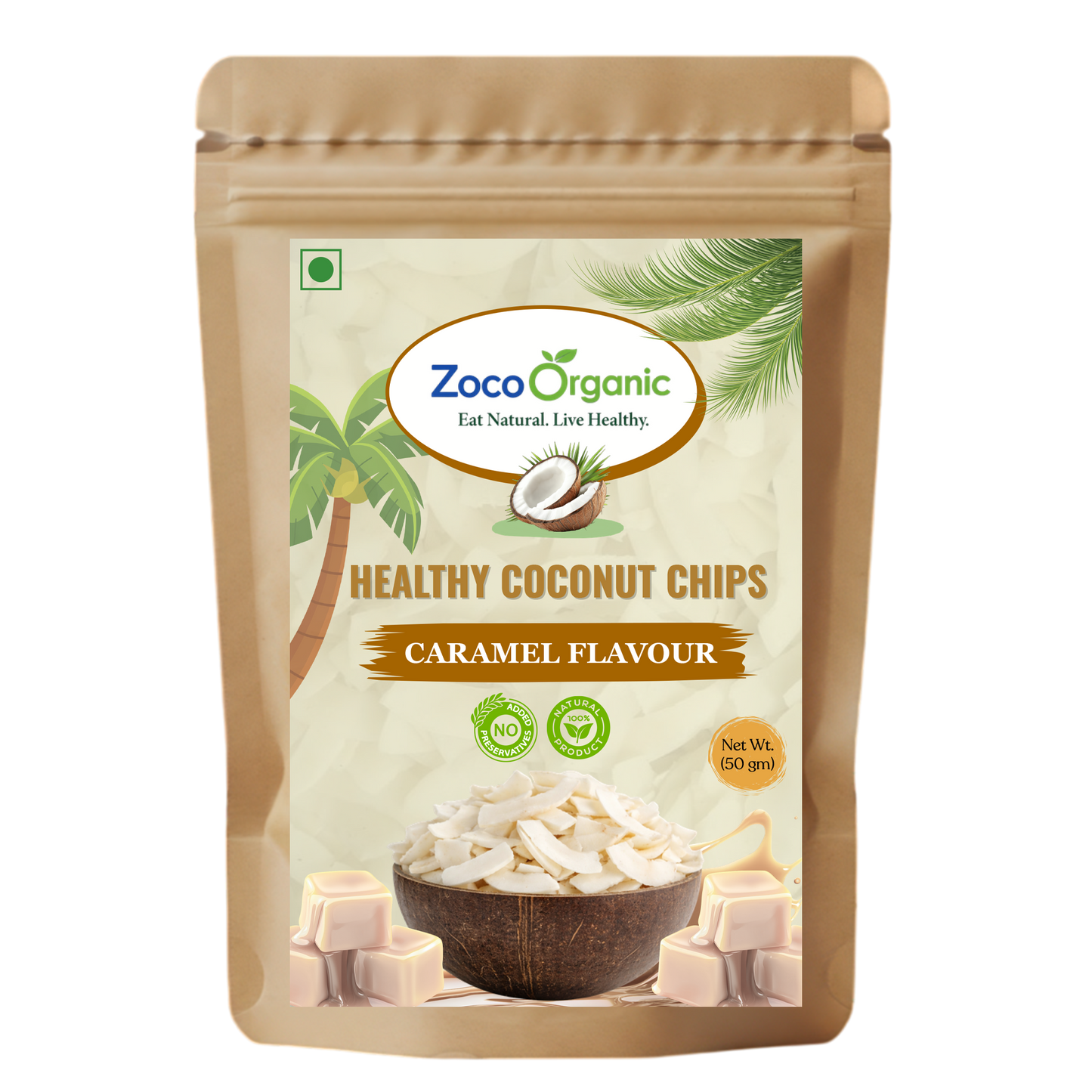 Healthy Coconut Chips – Caramel Flavour