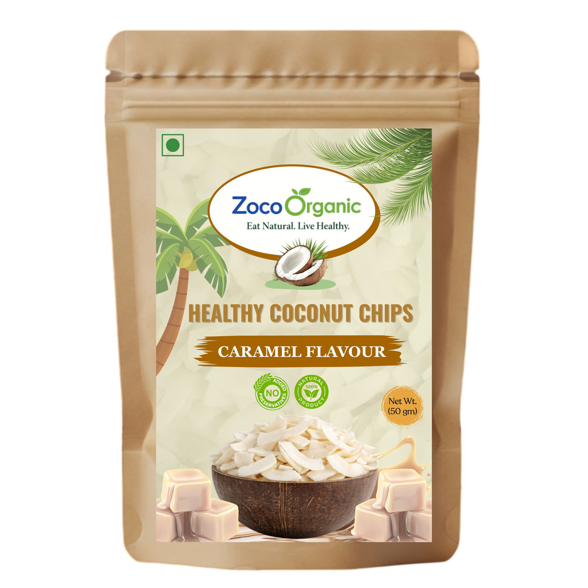 Healthy Coconut Chips – Caramel Flavour