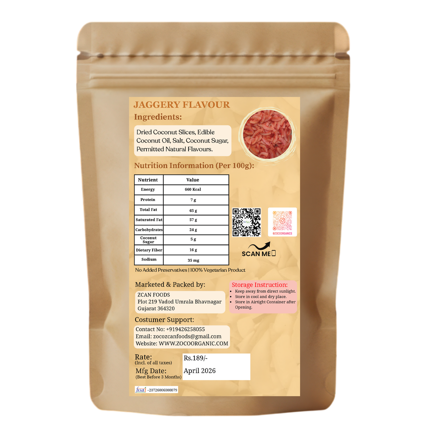 Healthy Coconut Chips – Jaggery Flavour