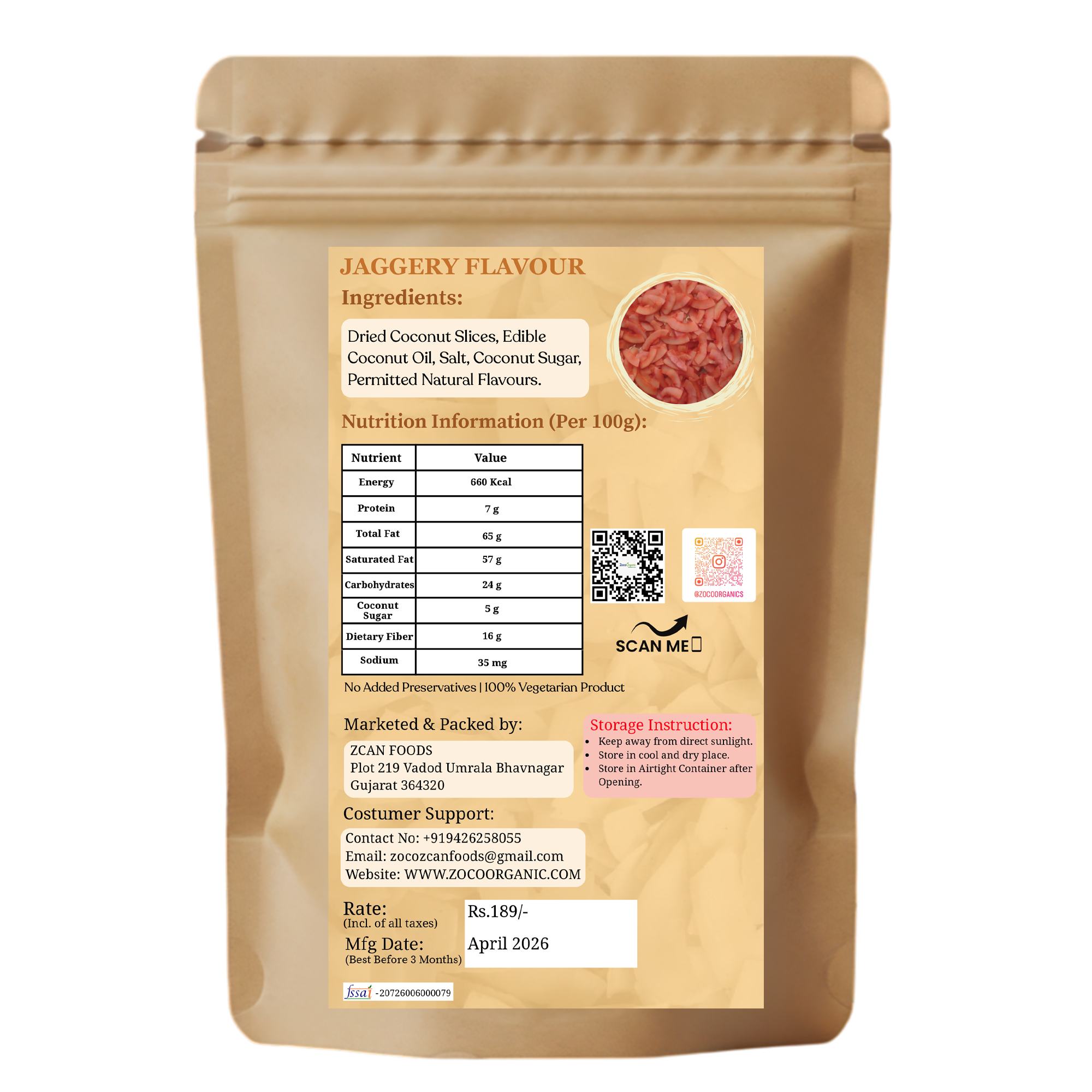 Healthy Coconut Chips – Jaggery Flavour