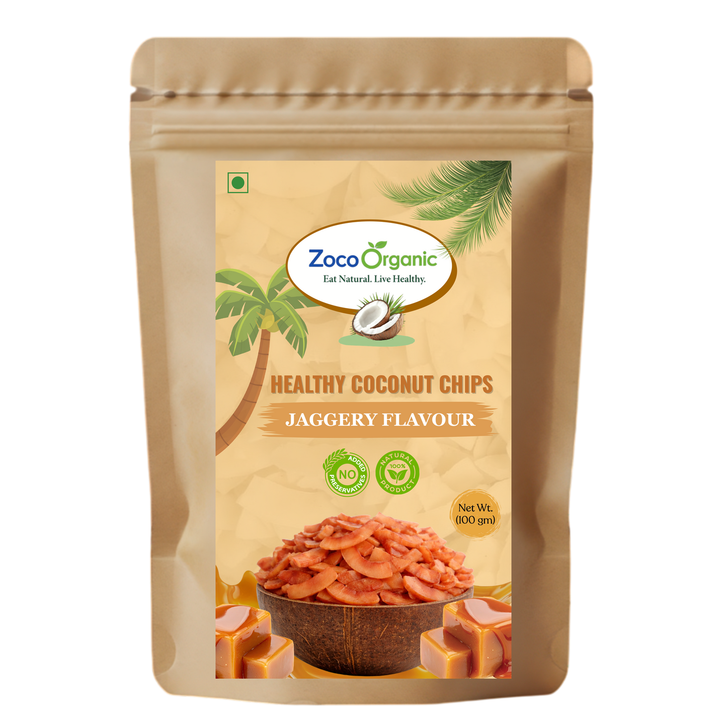Healthy Coconut Chips – Jaggery Flavour