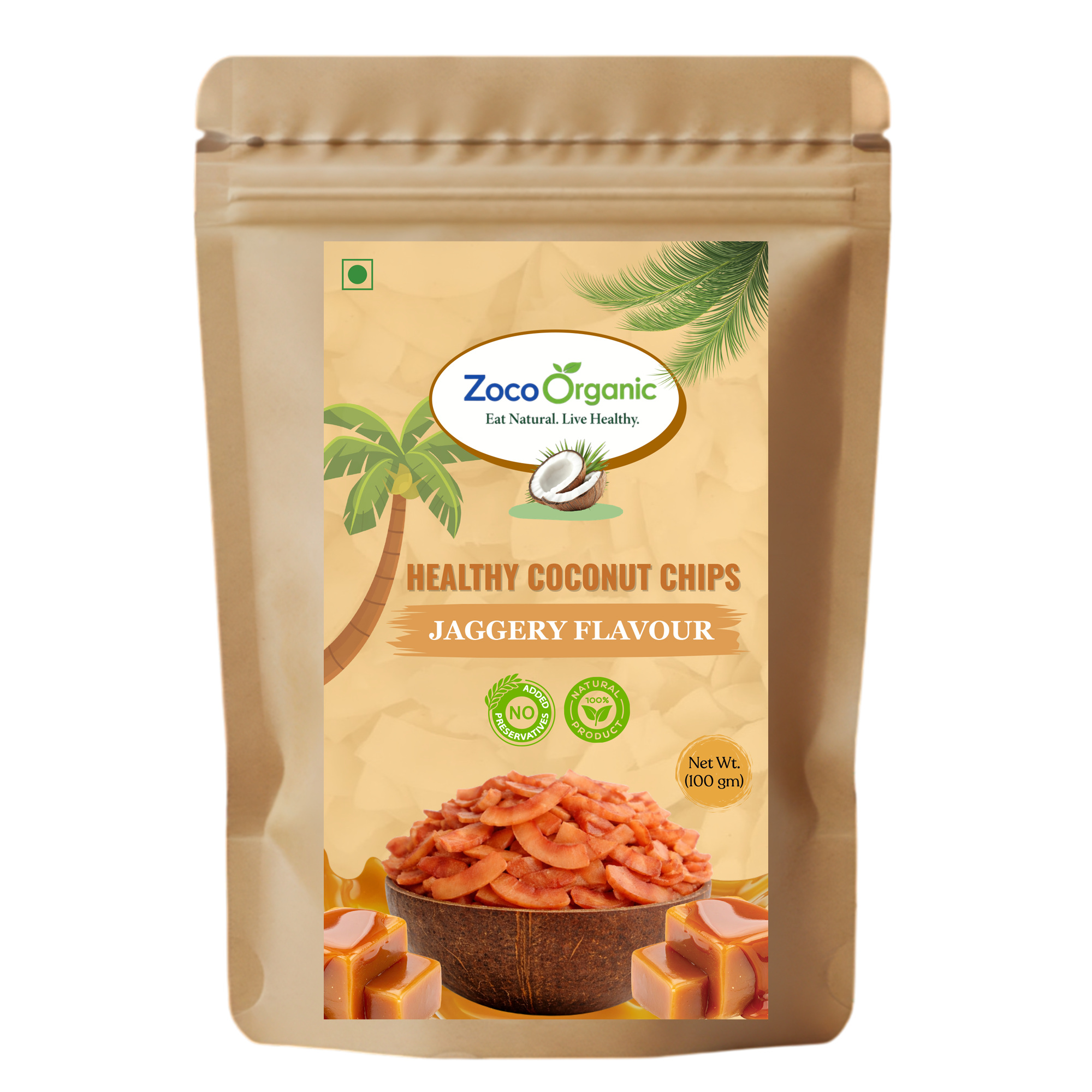 Healthy Coconut Chips – Jaggery Flavour