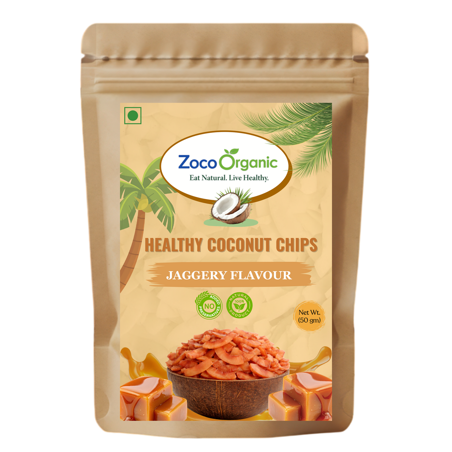 Healthy Coconut Chips – Jaggery Flavour