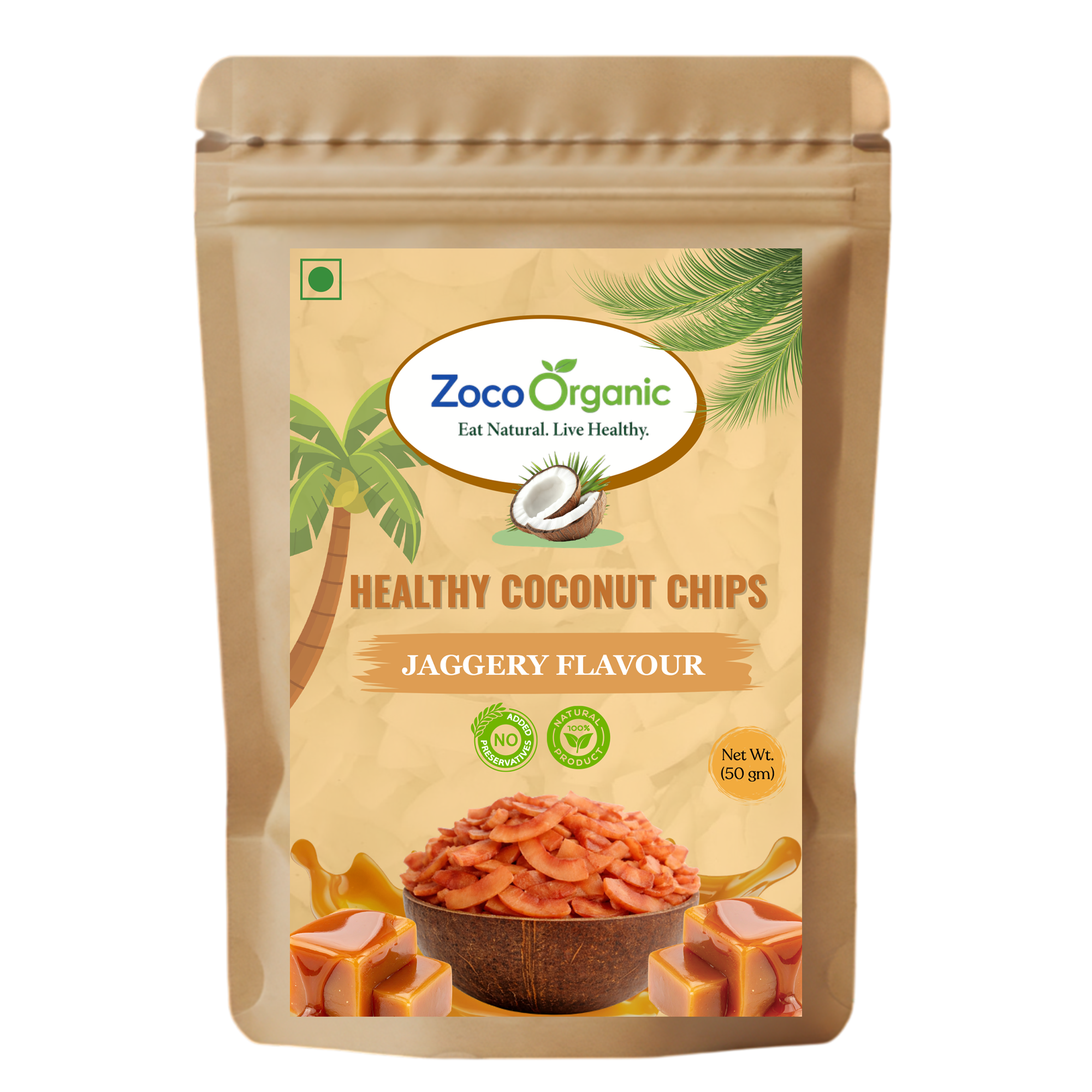 Healthy Coconut Chips – Jaggery Flavour