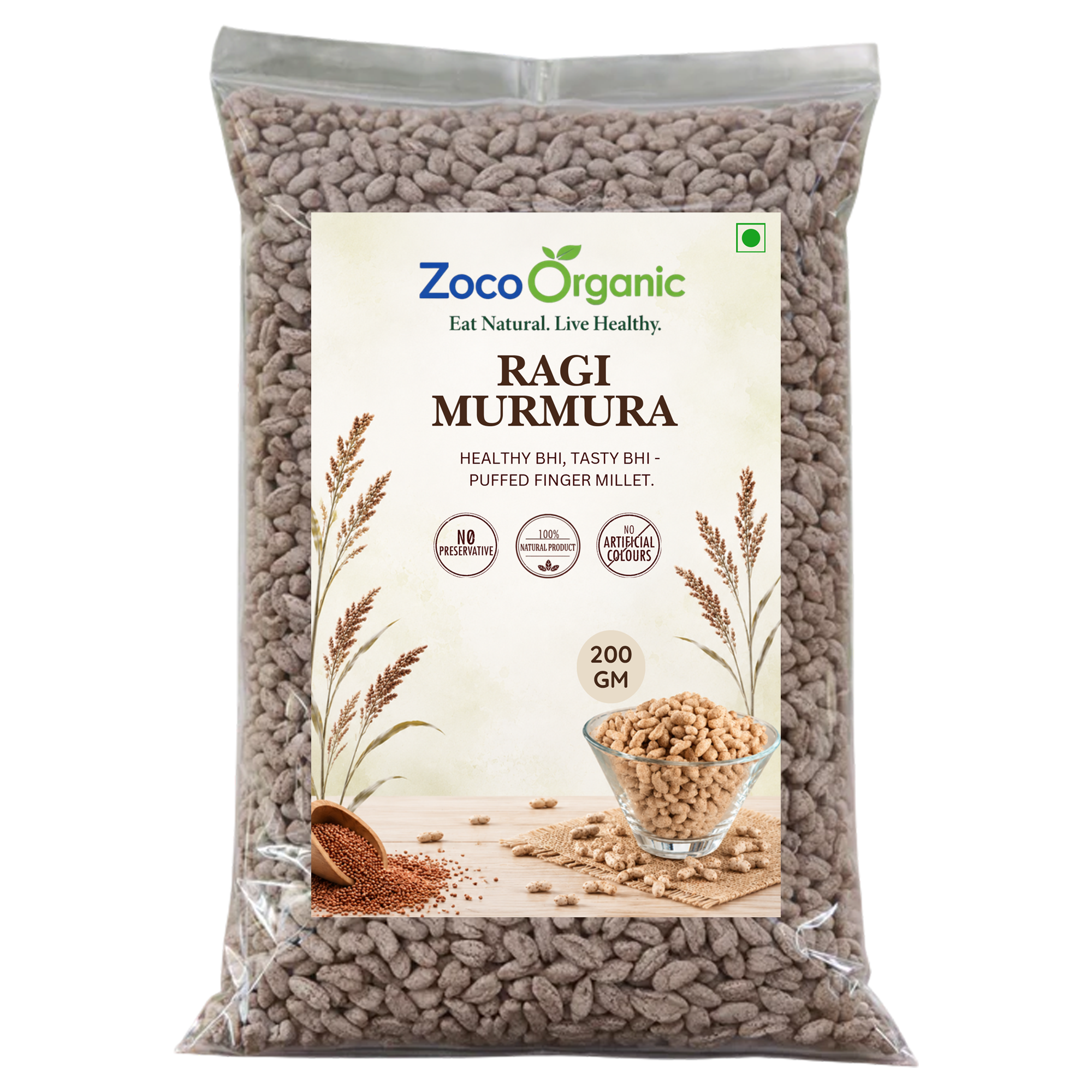Ragi Murmura | Healthy Roasted Finger Millet Puffs