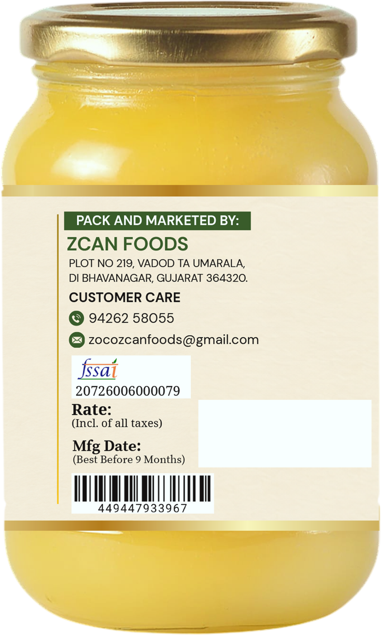 ZocoOrganic A2 Bilona Gir Cow Ghee