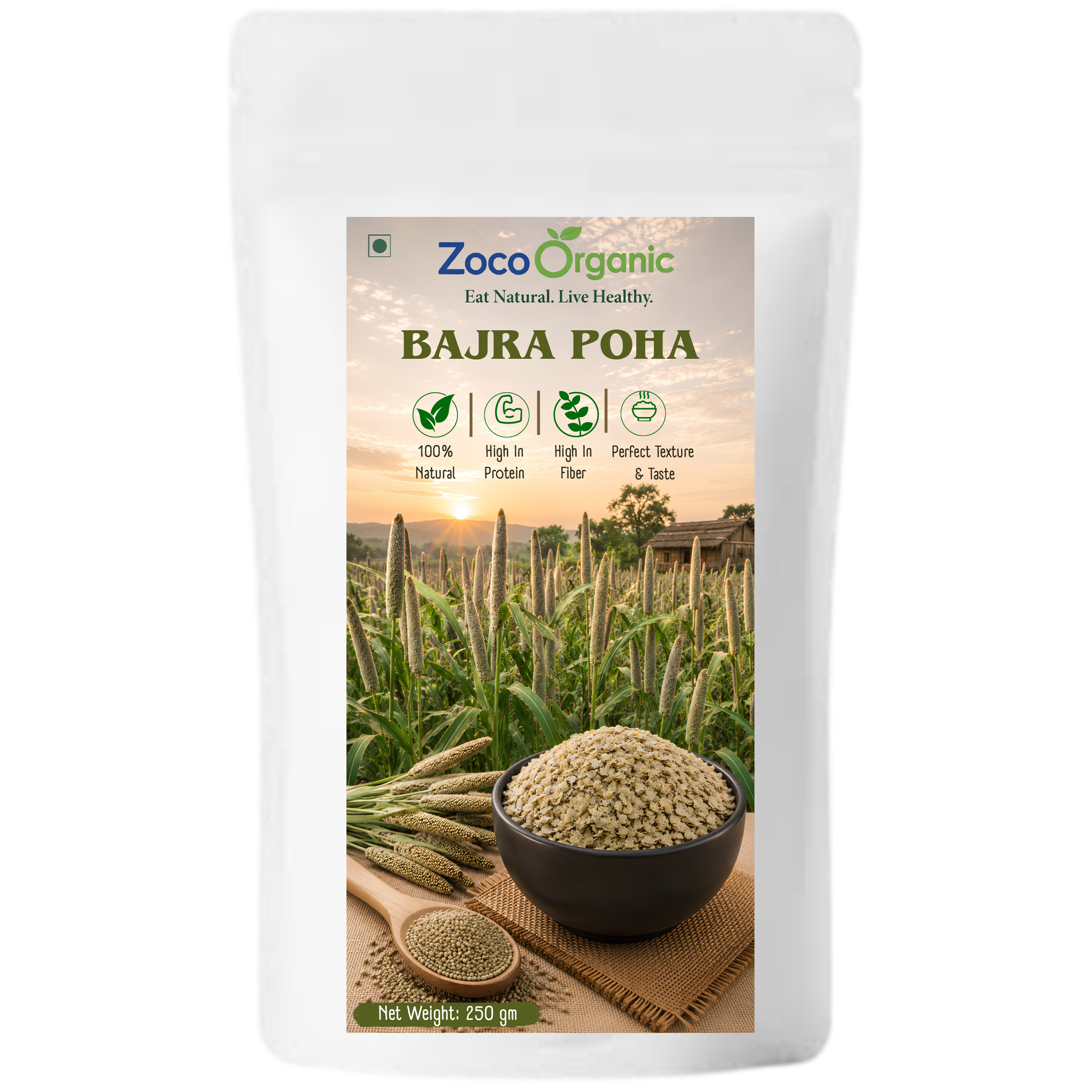Ragi Poha | 100% Natural Finger Millet Poha | High Protein & High Fiber | Healthy Breakfast | Easy to Cook | 250g