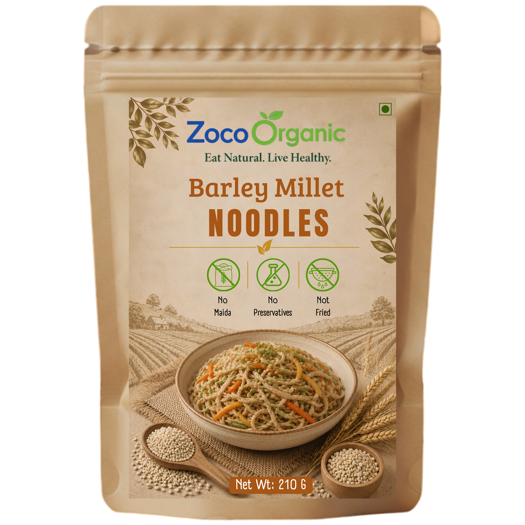 Barley Millet Noodles | No Maida, No Preservatives, Non-Fried | Healthy Instant Millet Noodles | 210g