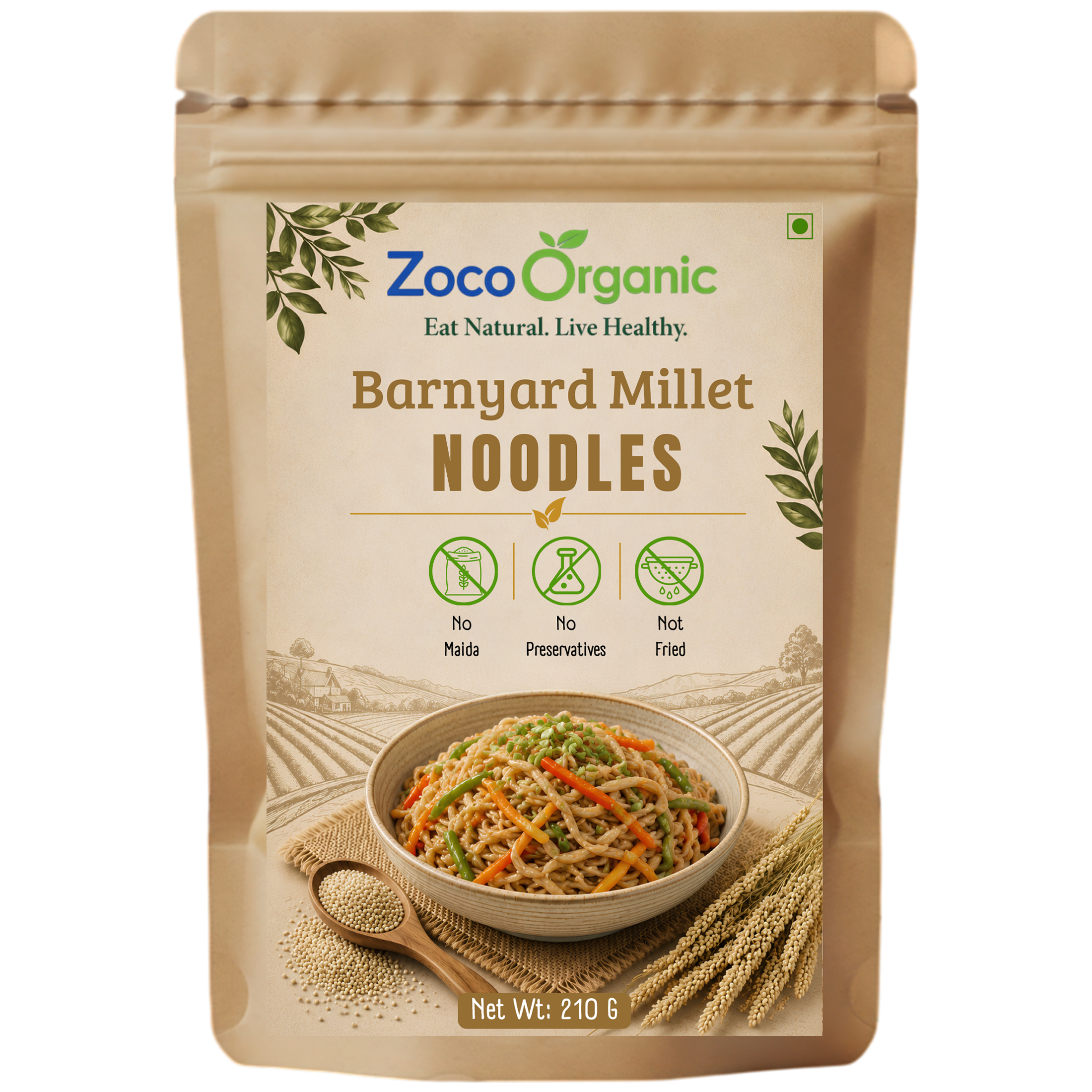 Barnyard Millet Noodles | No Maida, No Preservatives, Non-Fried | Healthy Instant Barnyard Millet Noodles | 210g