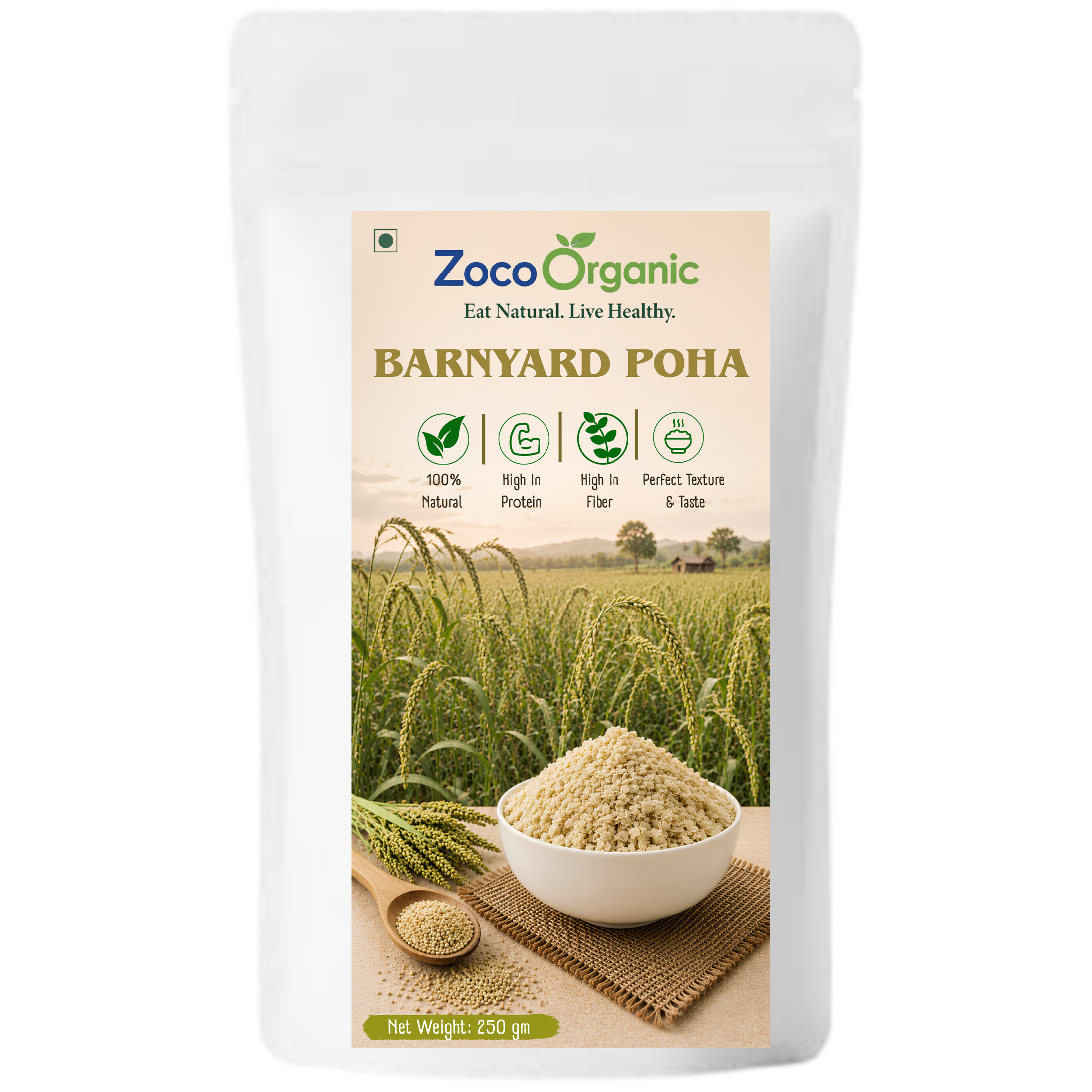 Barnyard Millet Poha | 100% Natural | High Protein & High Fiber | Healthy Millet Breakfast | Easy to Cook | 250g