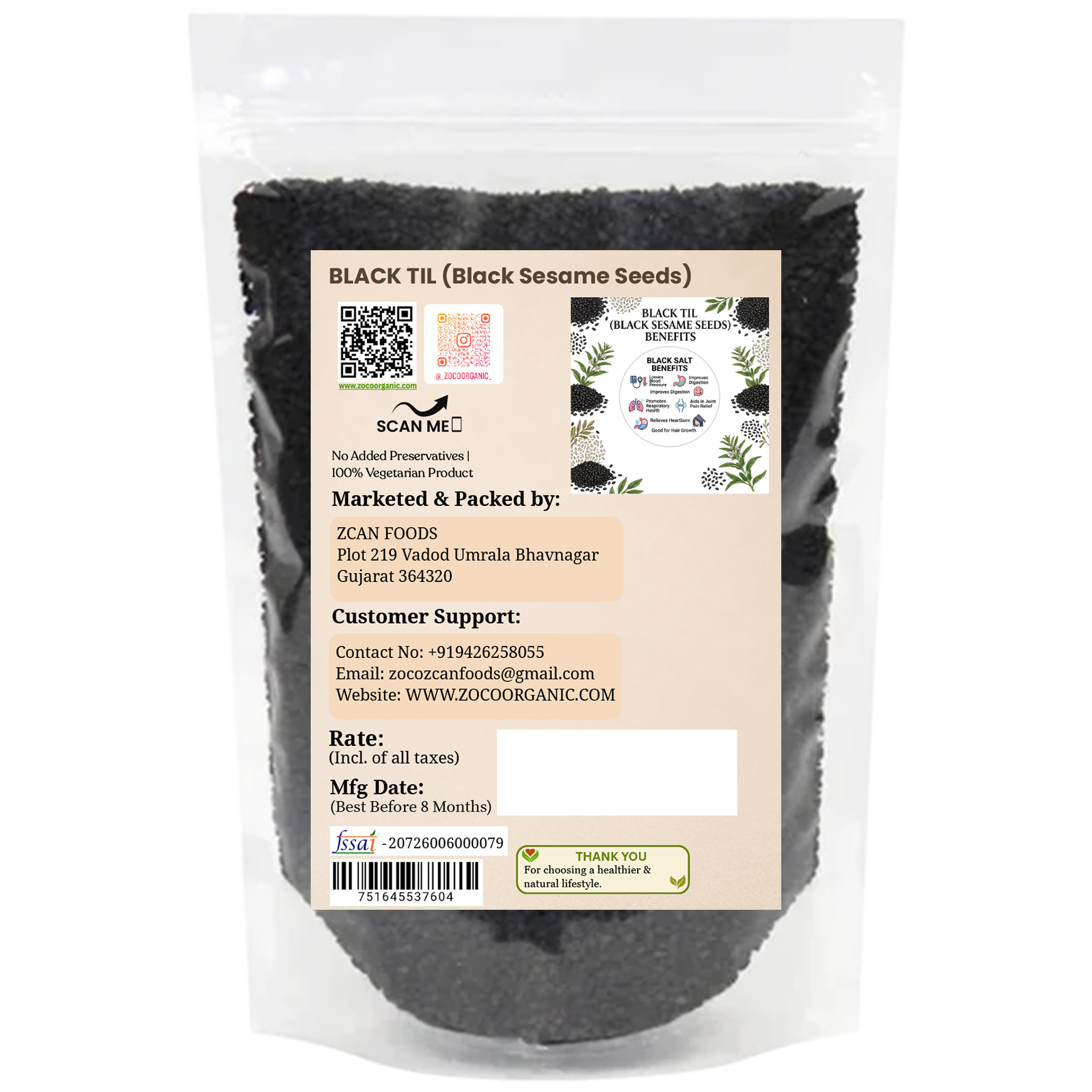 Pure Black Sesame Seeds (Black Til) | Mineral-Rich Superfood Seeds