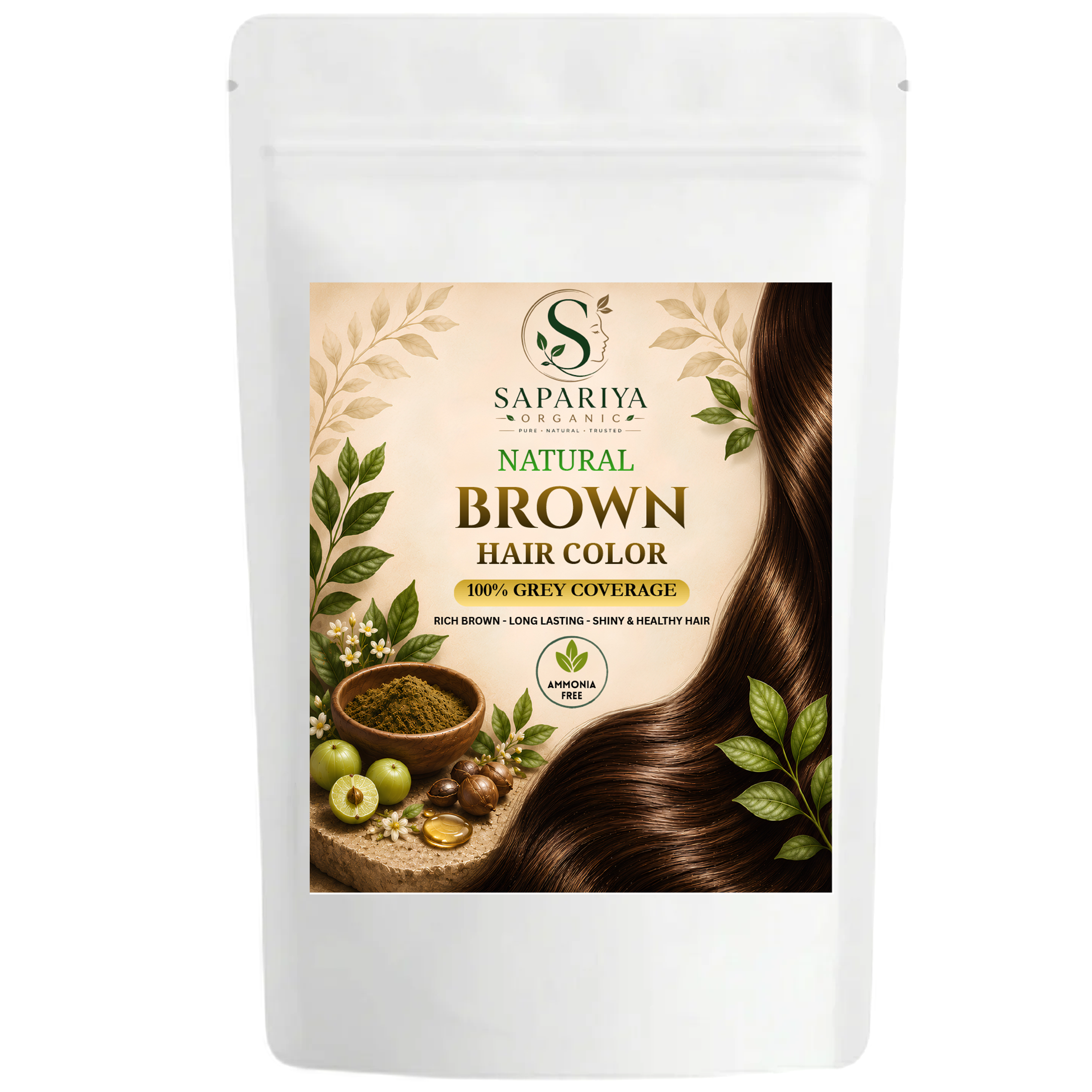 Natural Brown Hair Color | Ammonia Free Organic Herbal