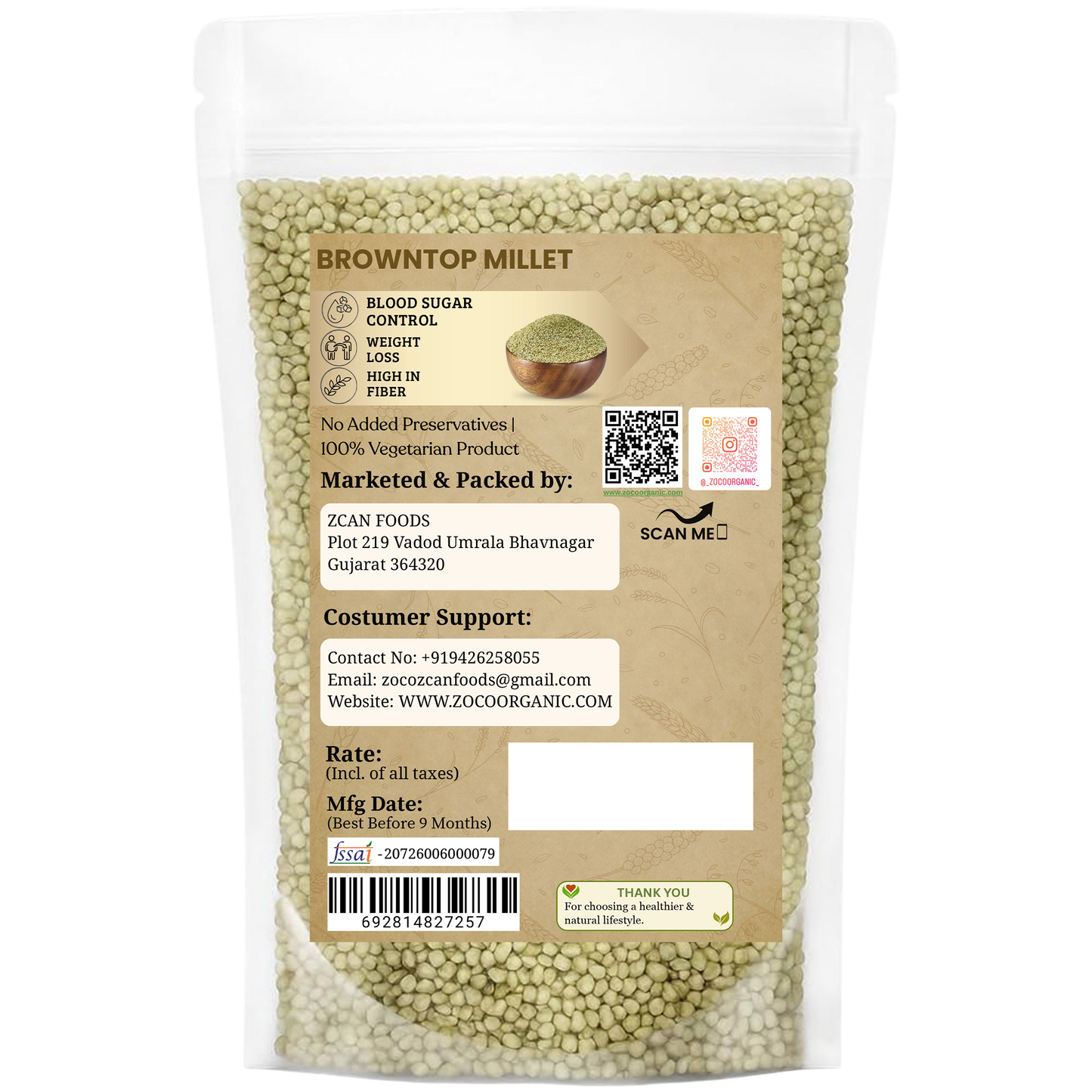 Browntop Millet | Premium Natural Millet