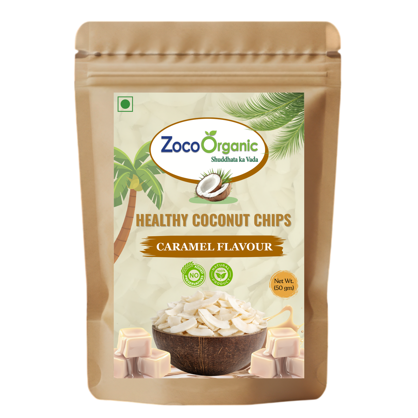 Healthy Coconut Chips – Caramel Flavour