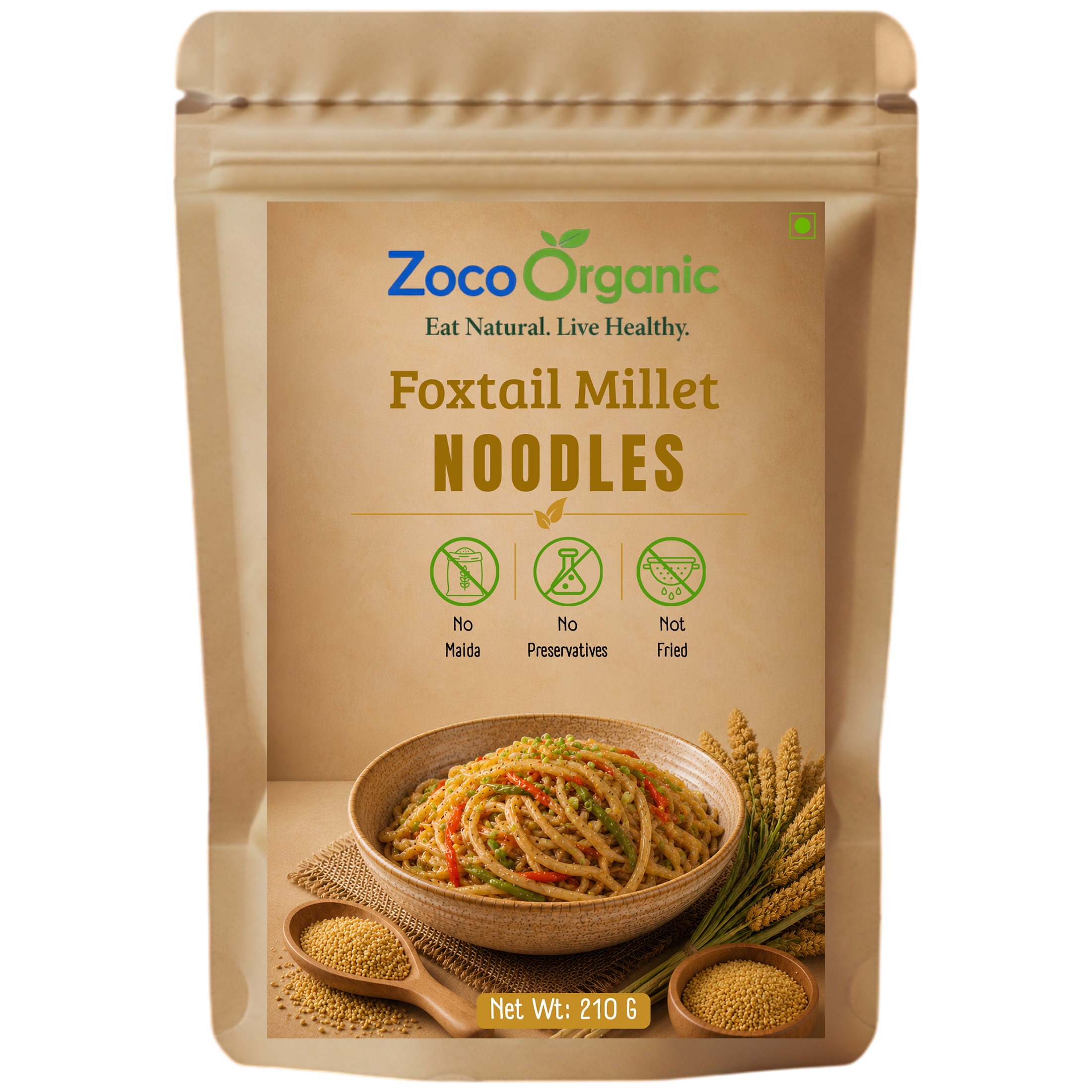 Foxtail Millet Noodles | No Maida | No Preservatives | Not Fried | Healthy Instant Noodles (210g)