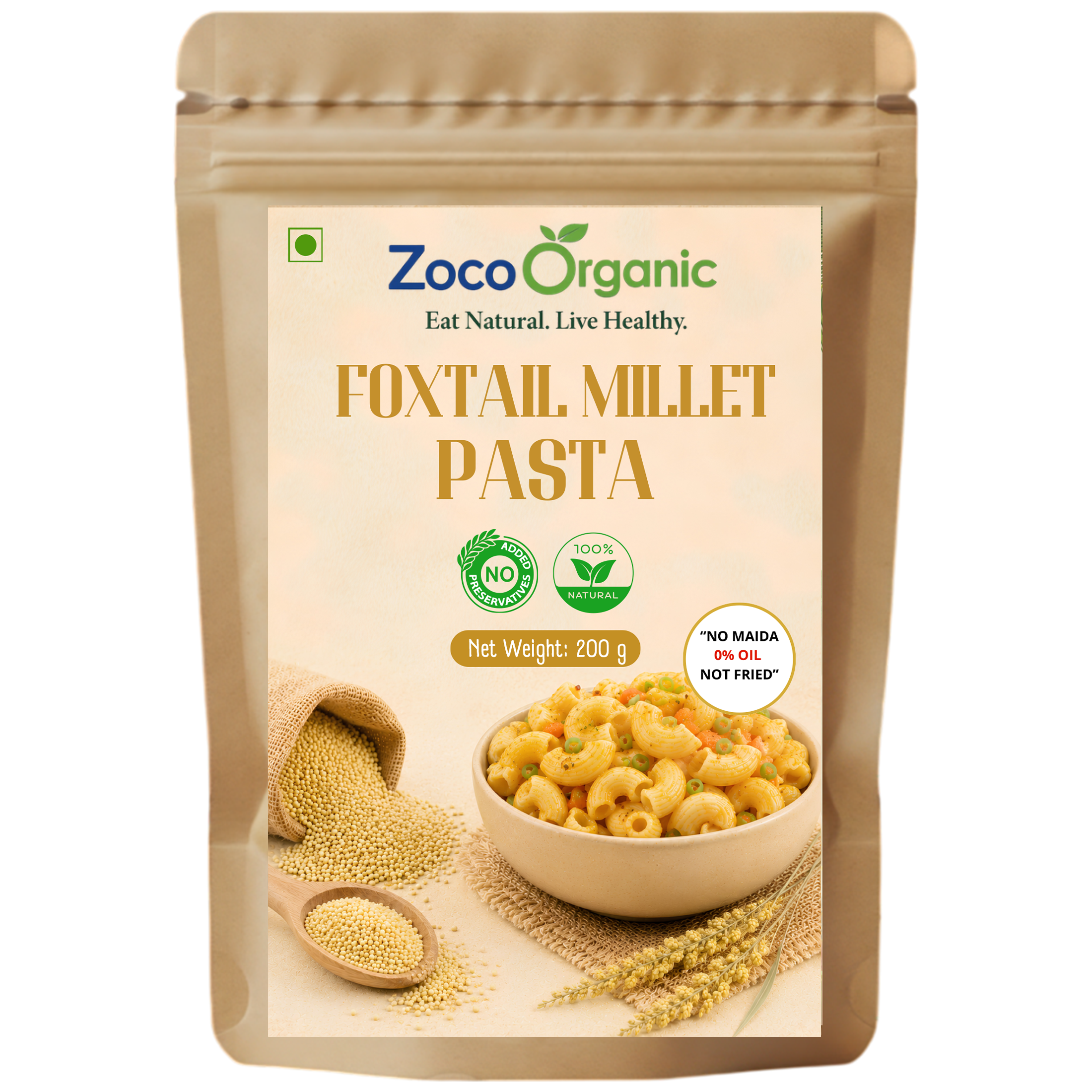 Foxtail Millet Pasta (200g) | No Maida | 100% Natural | Healthy Millet Pasta