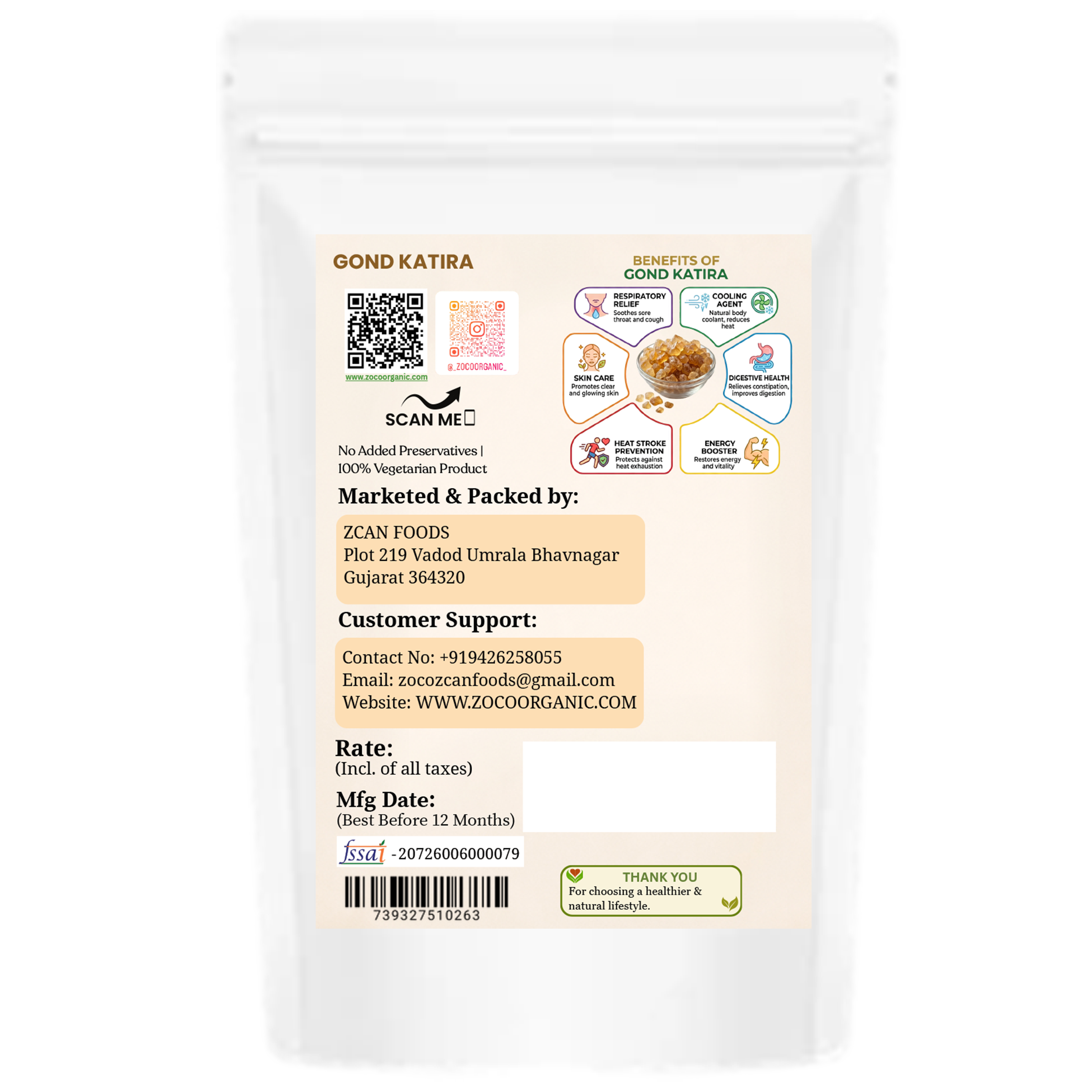 Natural Gond Katira (150g)| Premium Natural Tragacanth Gum