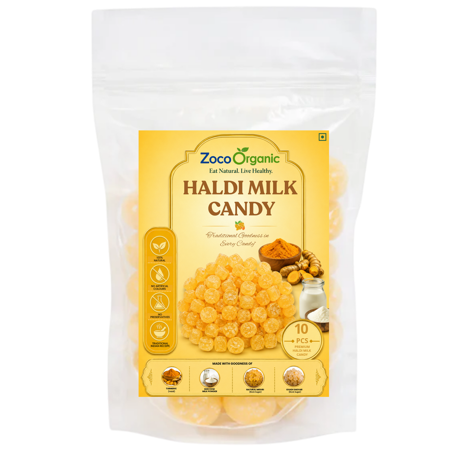Haldi Milk Candy | Turmeric Milk Flavored Candy