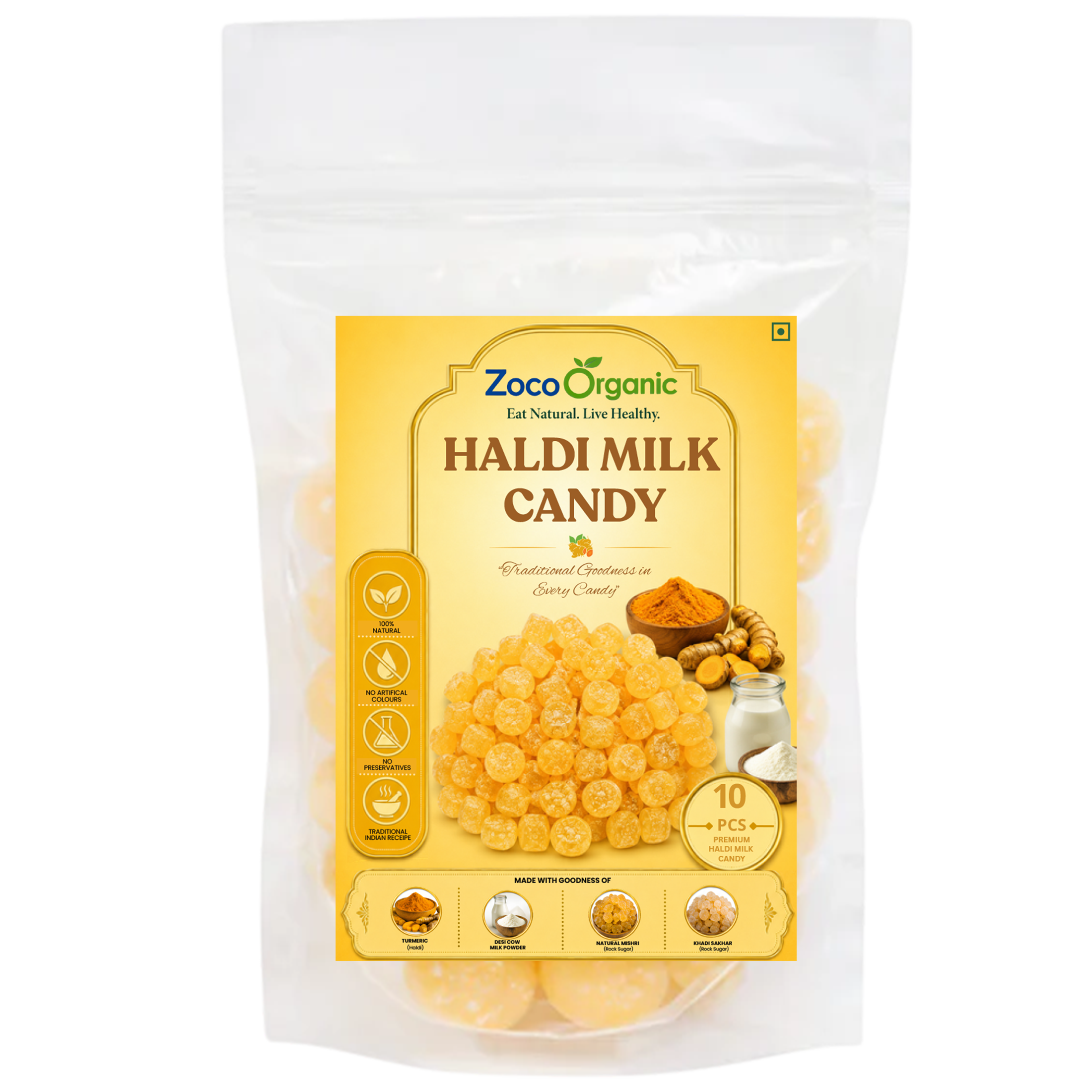 Haldi Milk Candy | Turmeric Milk Flavored Candy