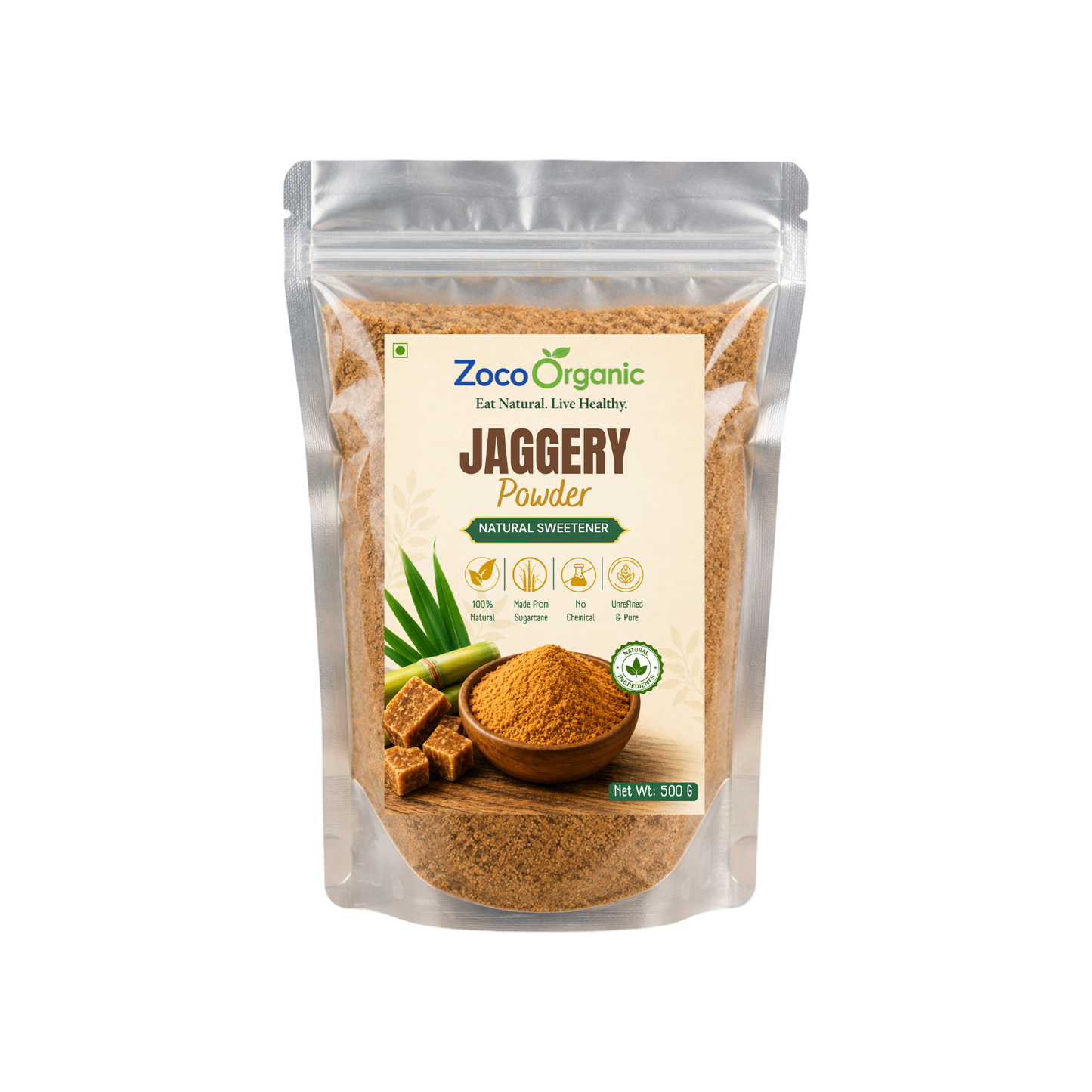 Organic Jaggery Powder | Natural Sweetener | Unrefined Organic Gur
