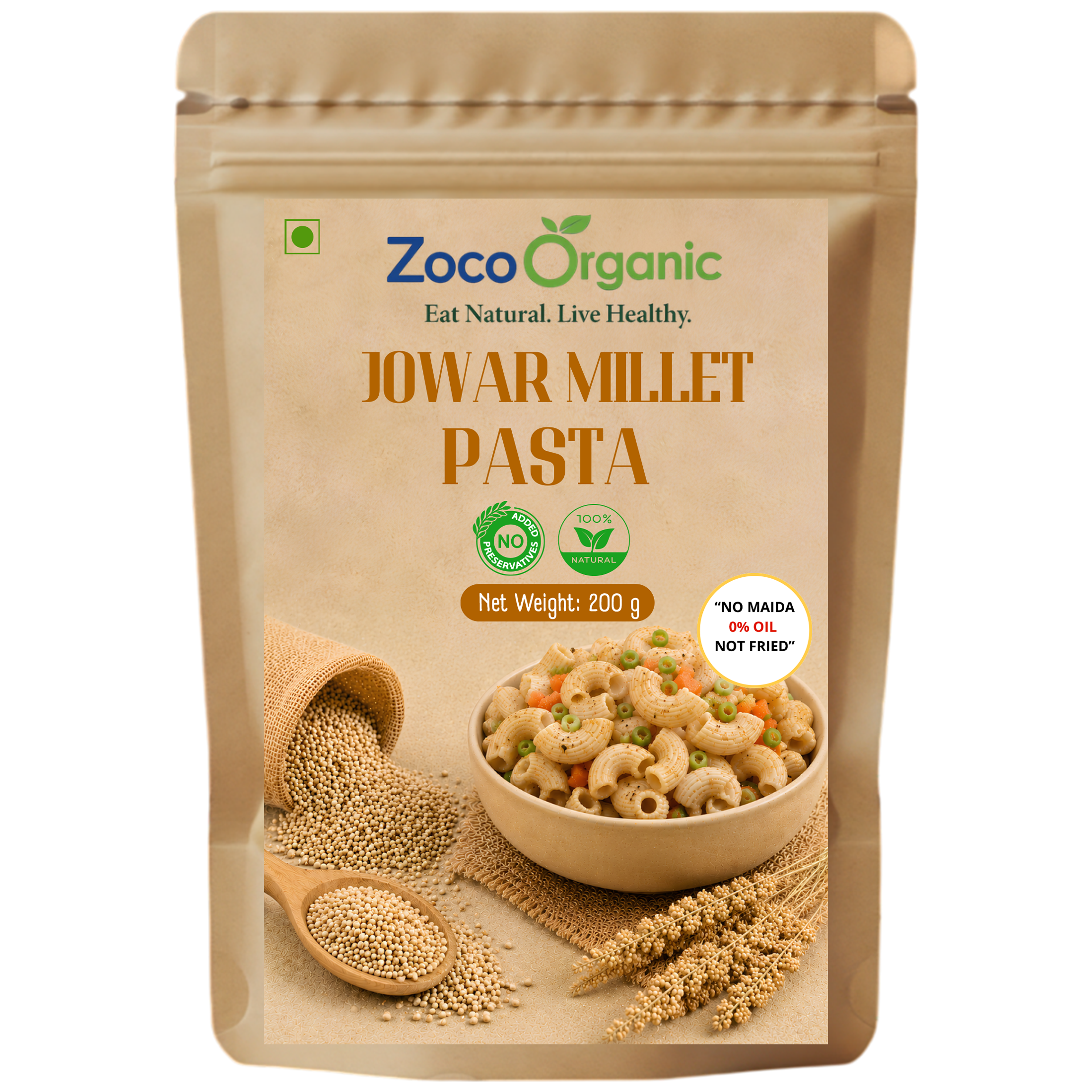 Jowar Millet Pasta (200g) | No Maida | 100% Natural | Healthy Millet Pasta
