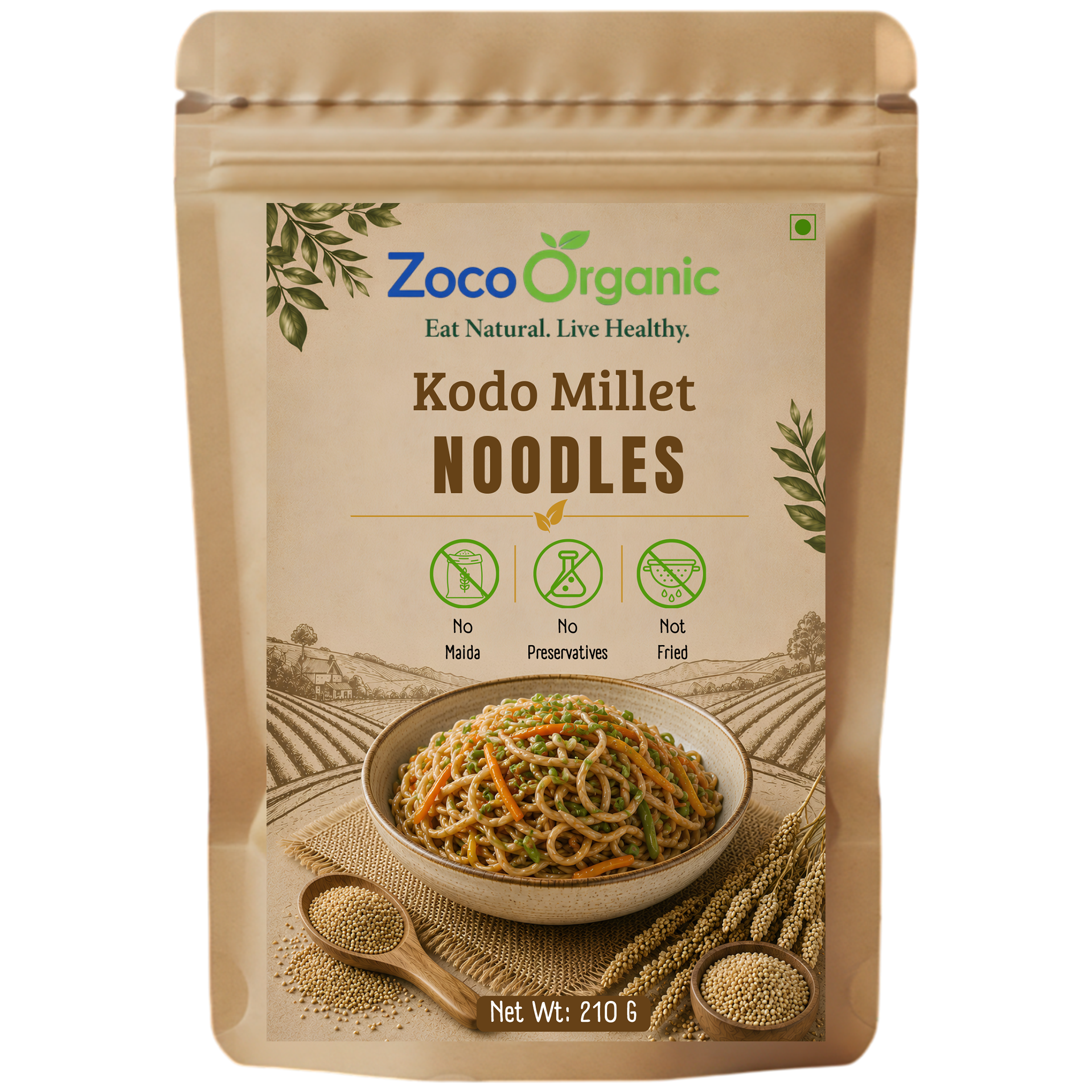 Kodo Millet Noodles | No Maida | No Preservatives | Not Fried | Healthy Instant Noodles (210g)