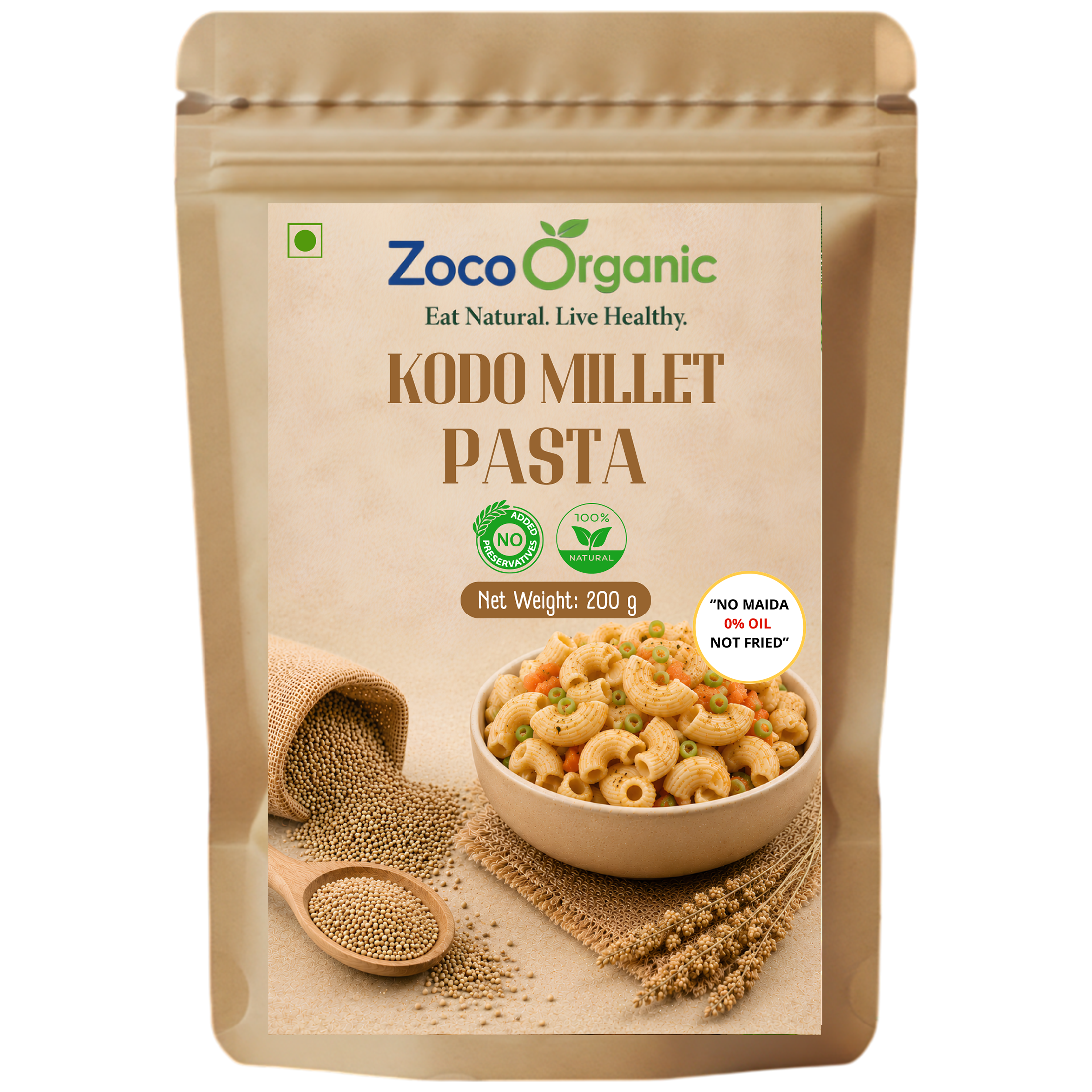 Kodo Millet Pasta (200g) | No Maida | 100% Natural | Healthy Millet Pasta