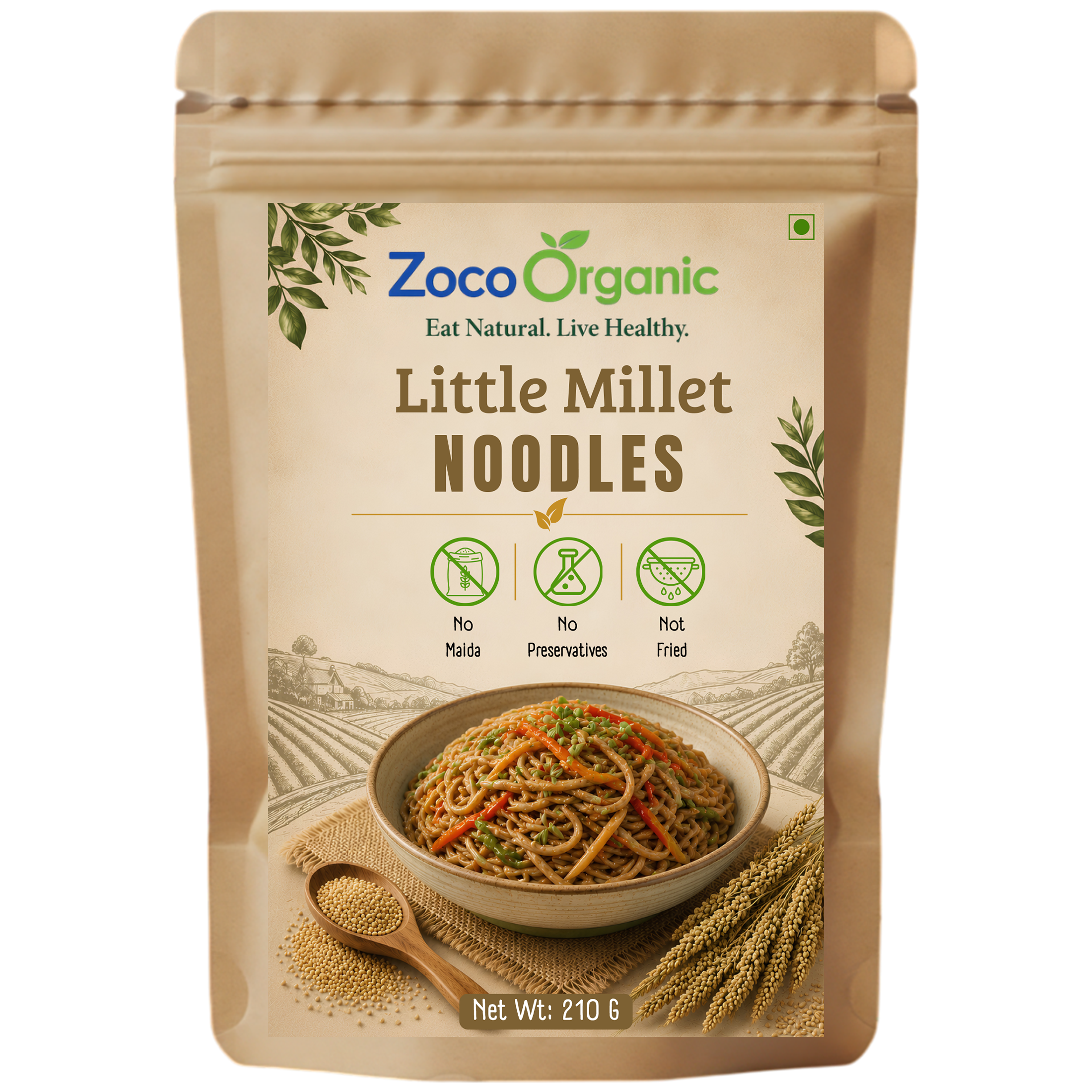 Little Millet Noodles | No Maida, No Preservatives, Non-Fried | Healthy Instant Little Millet Noodles | 210g