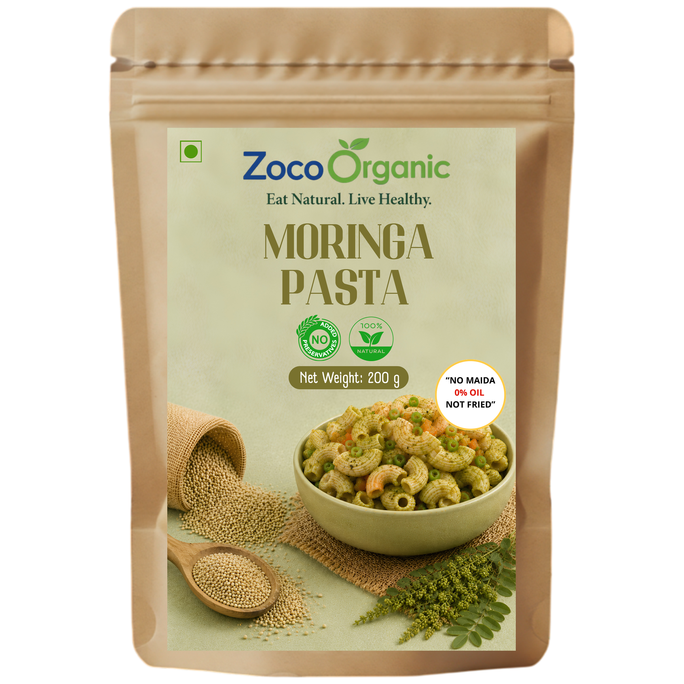 c Moringa Pasta | Healthy, Natural & No Maida Pasta | 200g