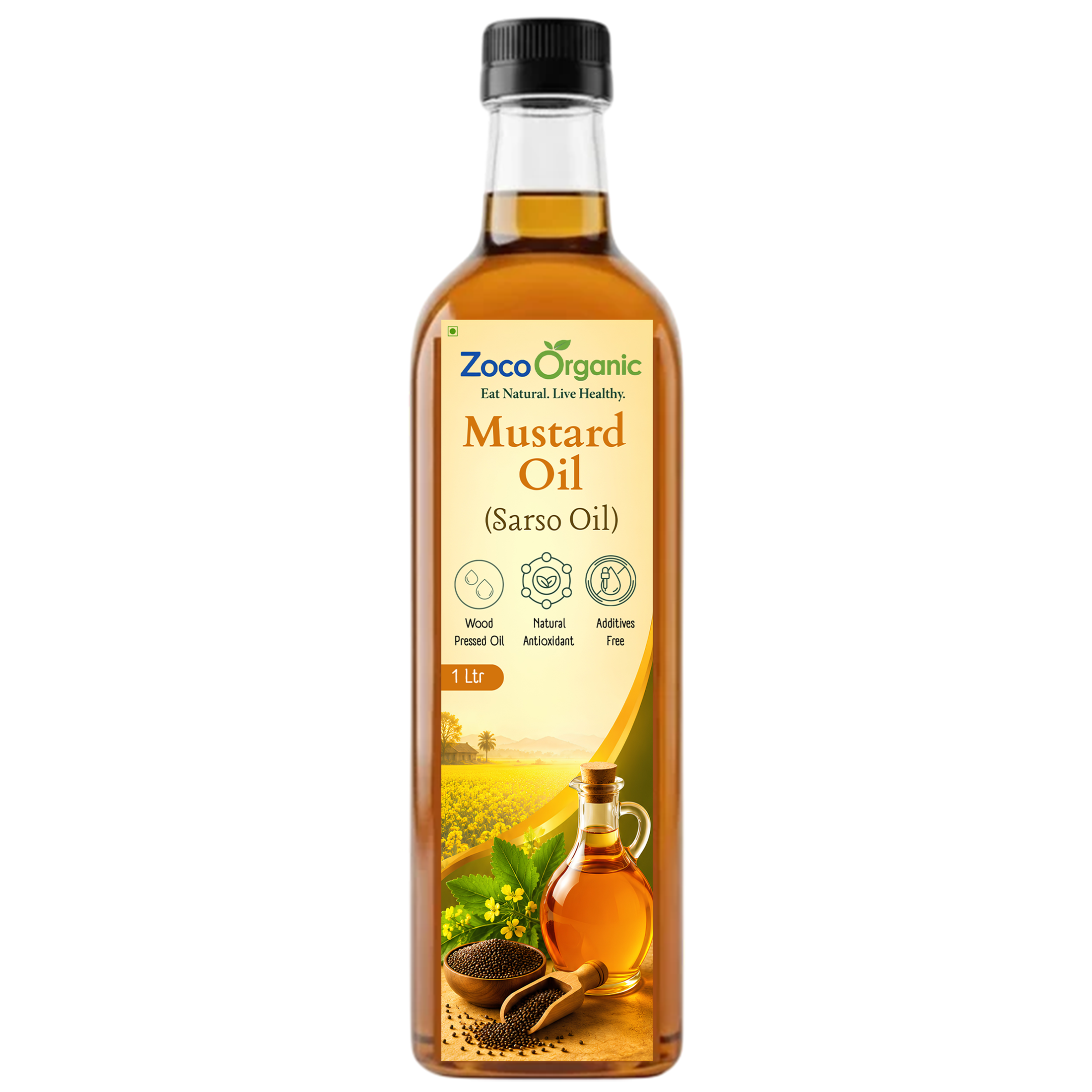 Pure Mustard Oil (Kachi Ghani Sarso Oil) | Natural Cold Pressed Cooking Oil