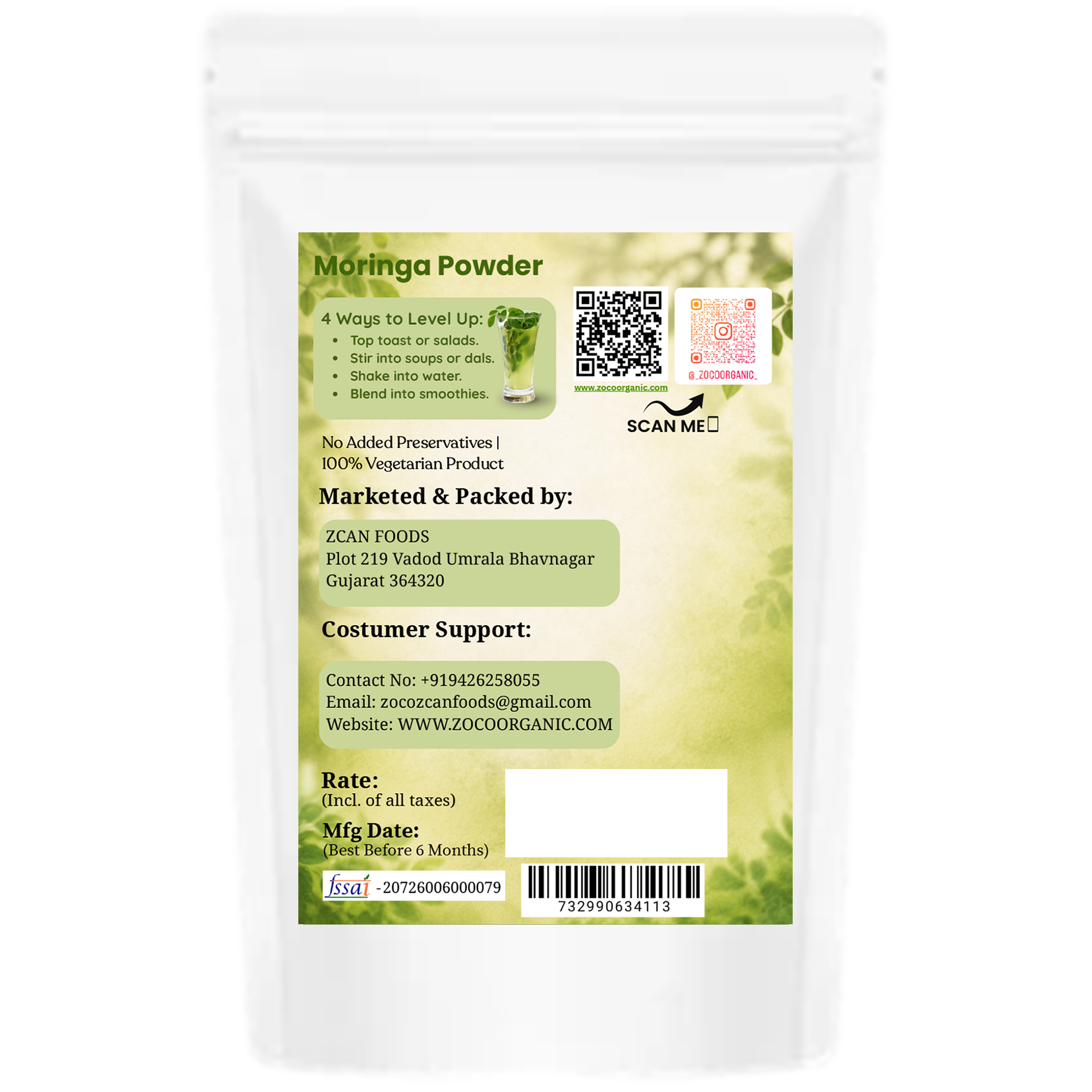 Moringa Powder | Pure & Natural | Superfood Supplement