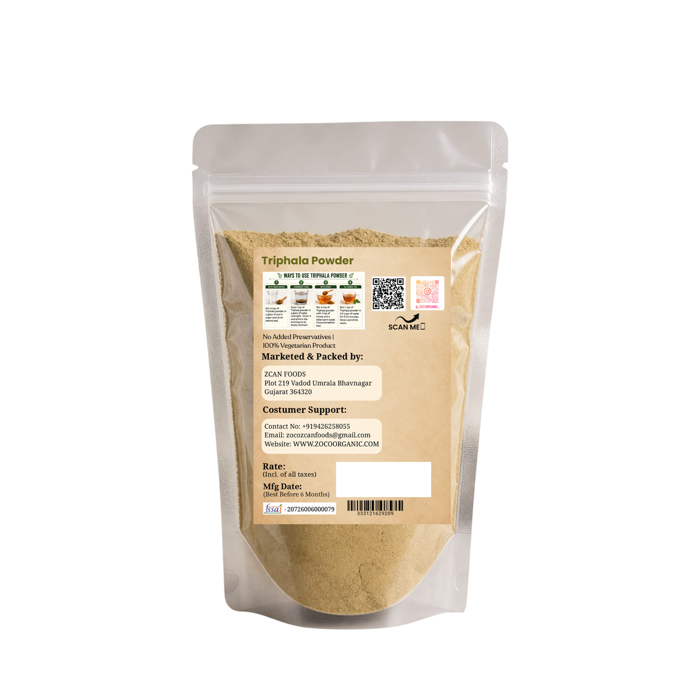 Triphala Powder| Ayurvedic Herbal Powder for Digestion & Detox