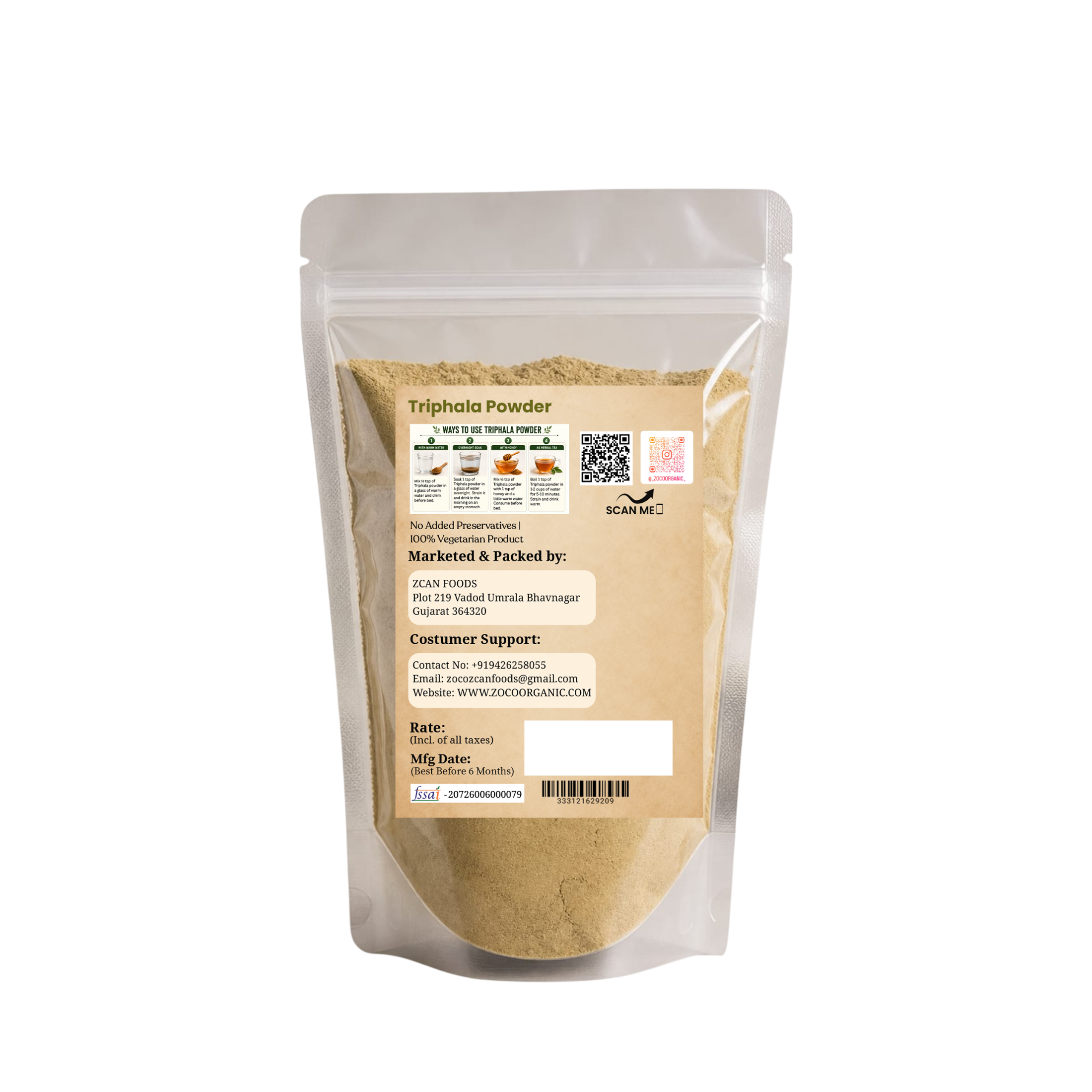 Triphala Powder| Ayurvedic Herbal Powder for Digestion & Detox