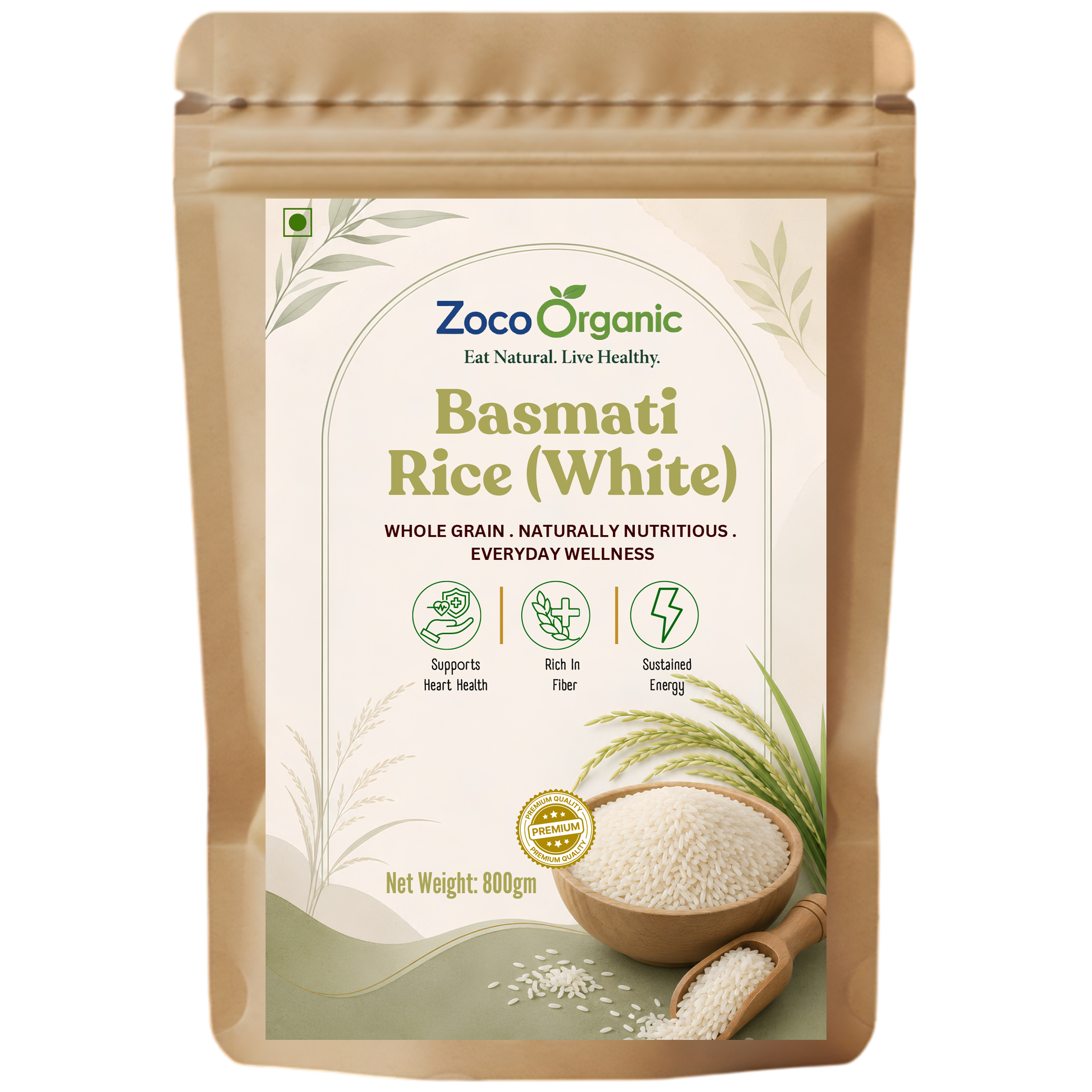 Premium White Basmati Rice | 100% Whole Grain & Naturally Nutritious