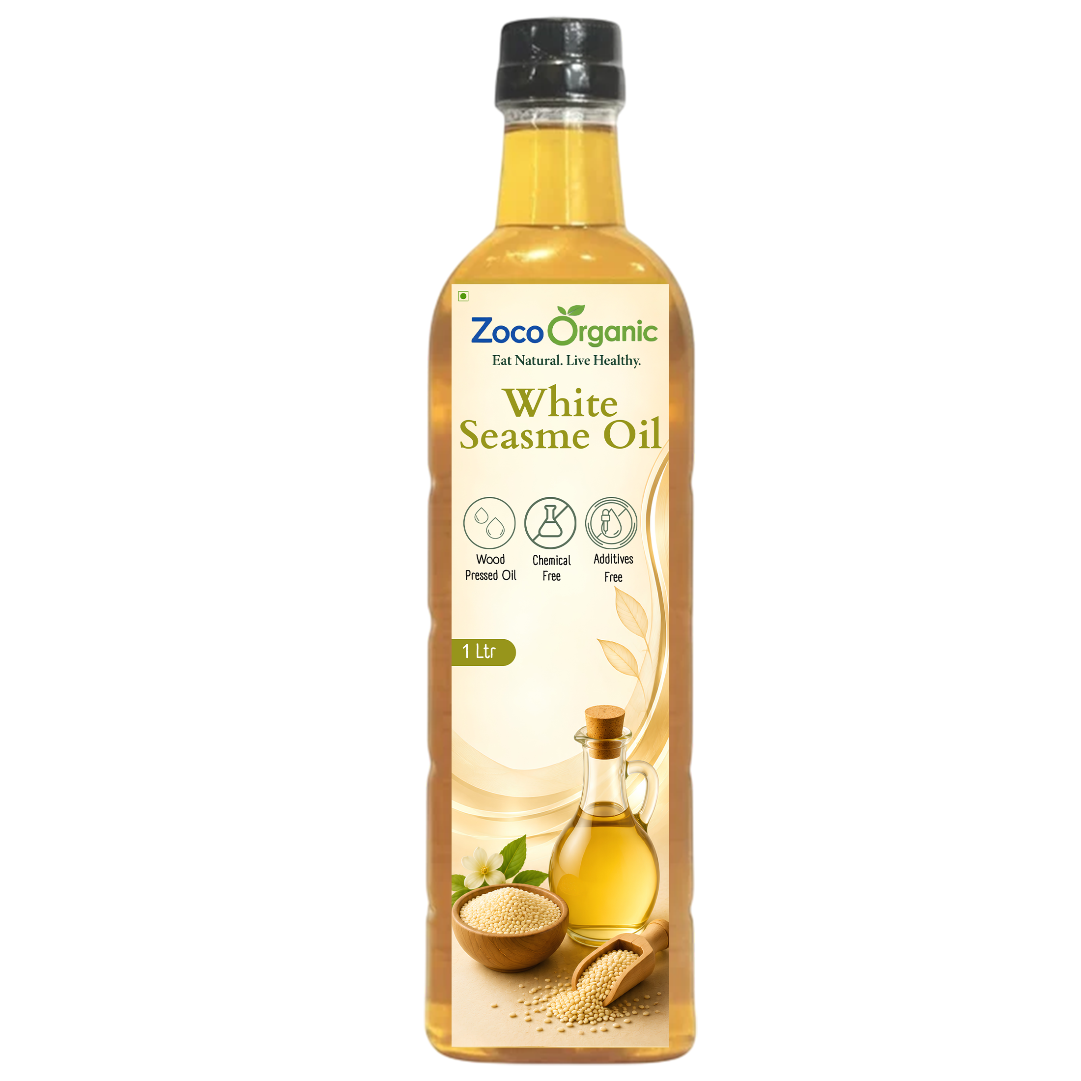 Pure White Sesame Oil | Natural Cold Pressed Cooking Oil